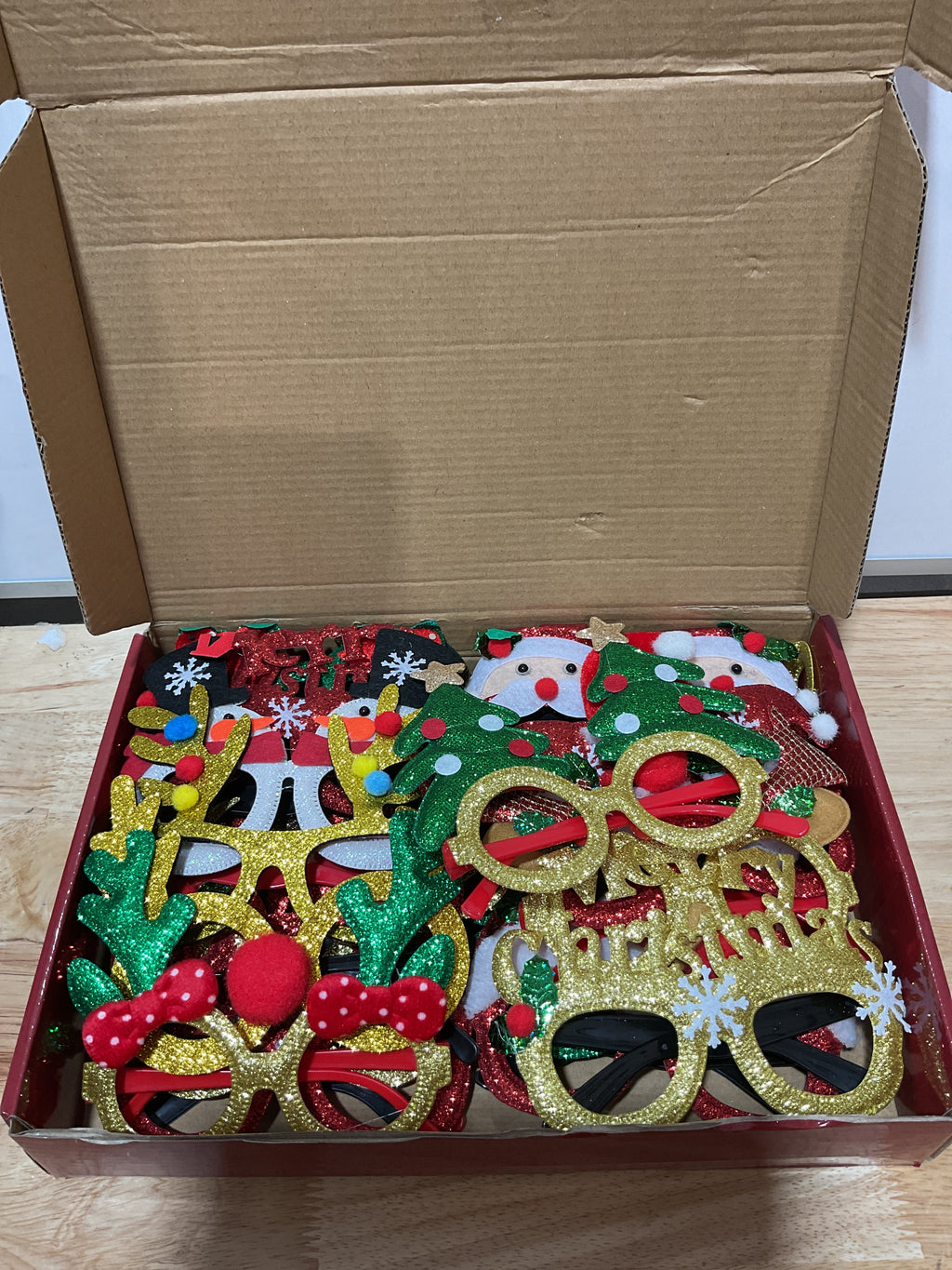Lentes de Fiesta Navidena con Brillo - Set de 24 Disenos | Accesorios para Navidad