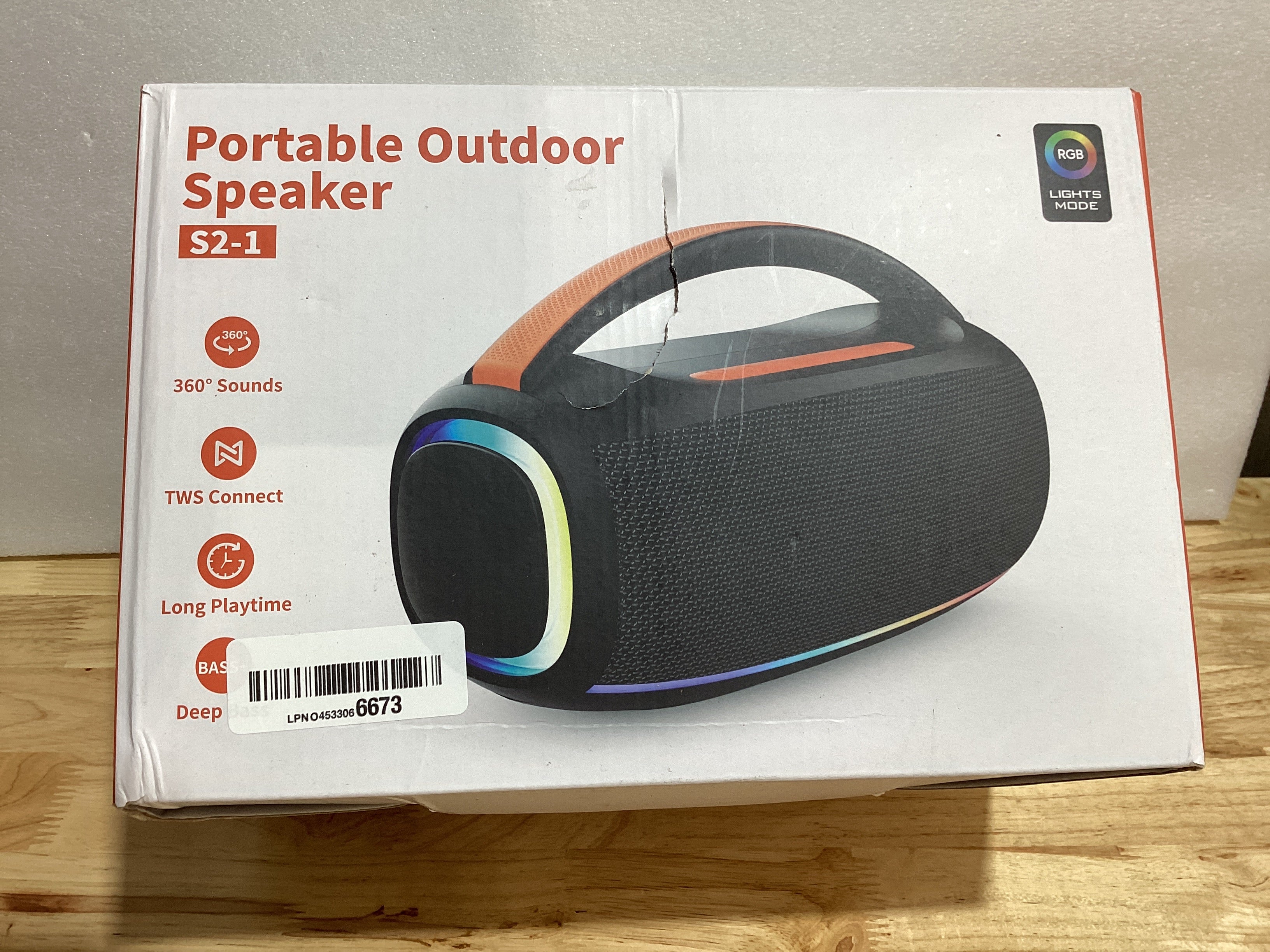 Ajblg Bocina Bluetooth Inalámbrica 80W con Bajos Potentes, 30H de Batería, IPX7 Resistente al Agua y TWS – Altavoz Portátil para Exterior, Taller y Garaje
