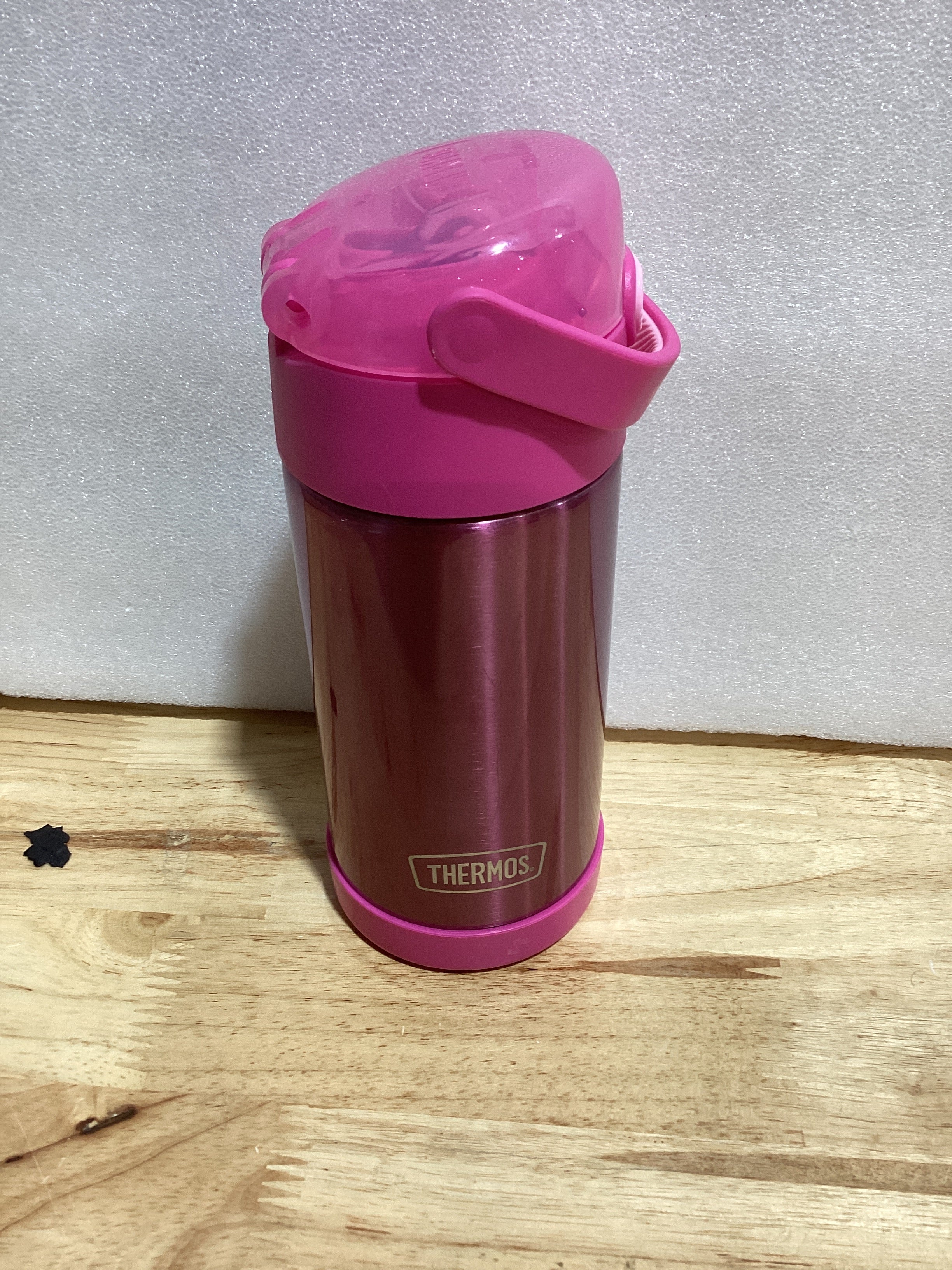 THERMOS FUNTAINER - Botella de agua con sorbete - 12 onzas - Botella de agua de acero inoxidable con aislamiento al vacío para niños con tapa, rosa
