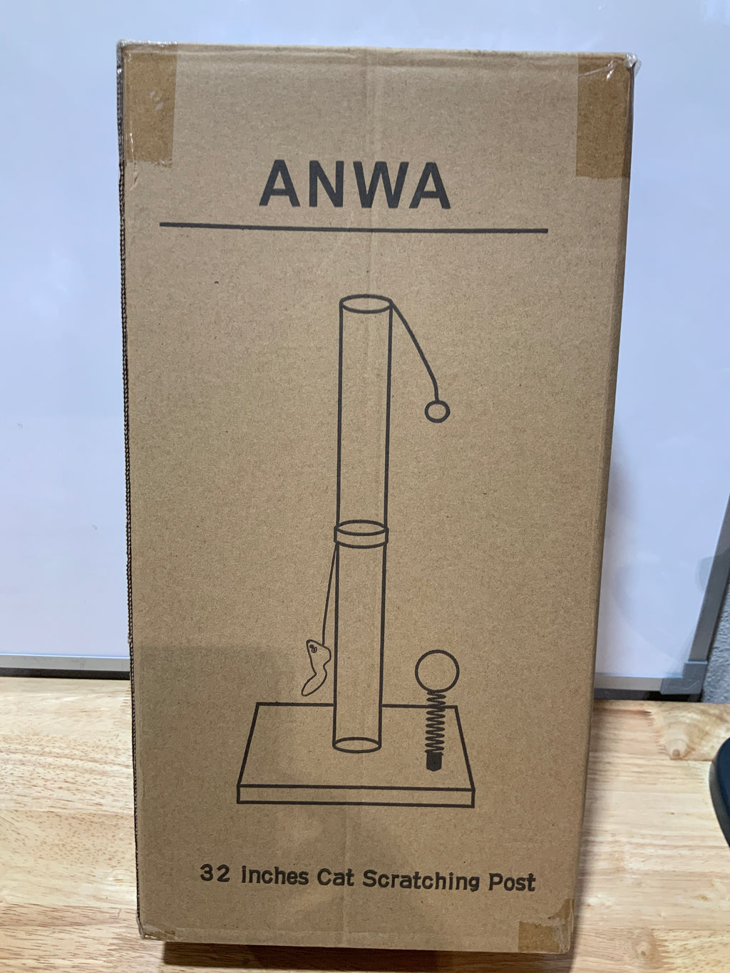 ANWA Postes rascadores de gato de 32 pulgadas de alto para gatos de interior, poste rascador 3 en 1 con juguetes de peluche, poste de sisal prémium para gatos de todas las edades con base estable
