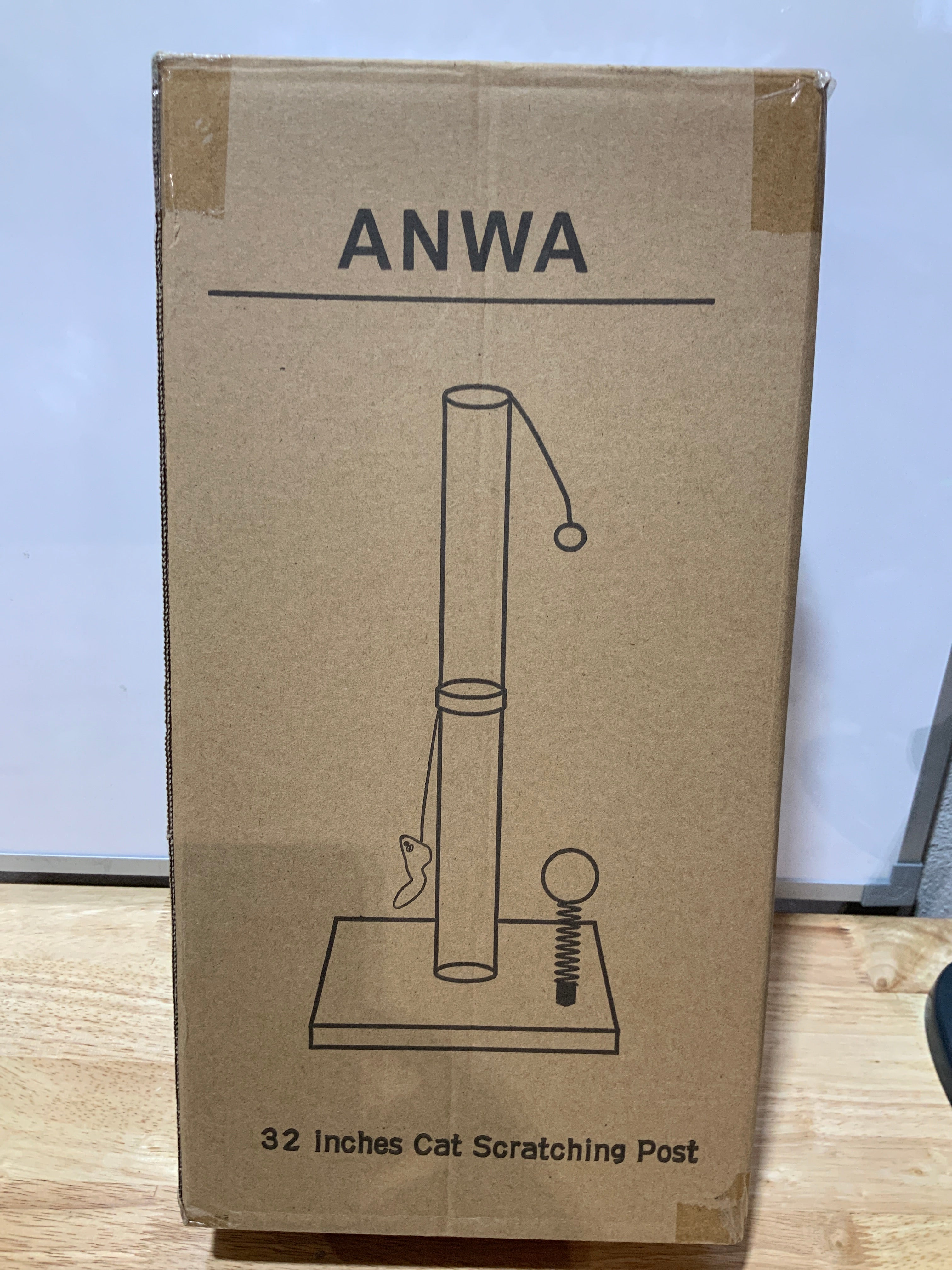 ANWA Postes rascadores de gato de 32 pulgadas de alto para gatos de interior, poste rascador 3 en 1 con juguetes de peluche, poste de sisal prémium para gatos de todas las edades con base estable