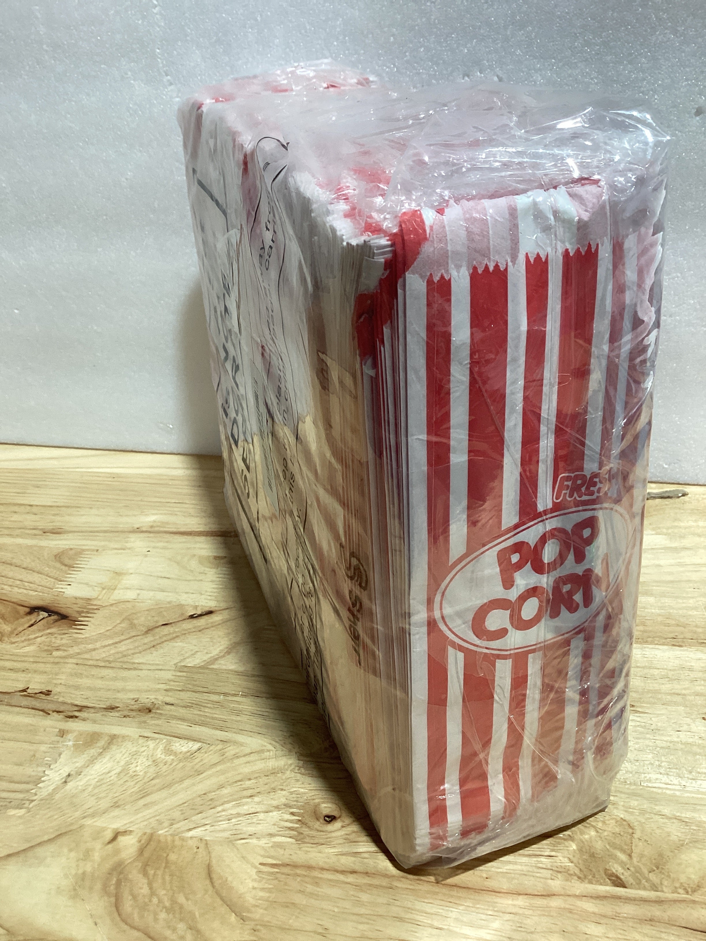 Bolsas de Palomitas Desechables Sherr – 1000 Unidades 1oz, Rayas Rojas Retro para Fiestas, Cine y Eventos