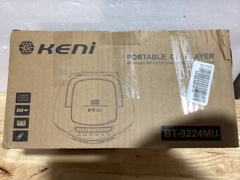 Boombox Portátil G Keni — Reproductor CD y Casete con Radio AM/FM, Bluetooth 5.1, USB y Control Remoto (Rojo)