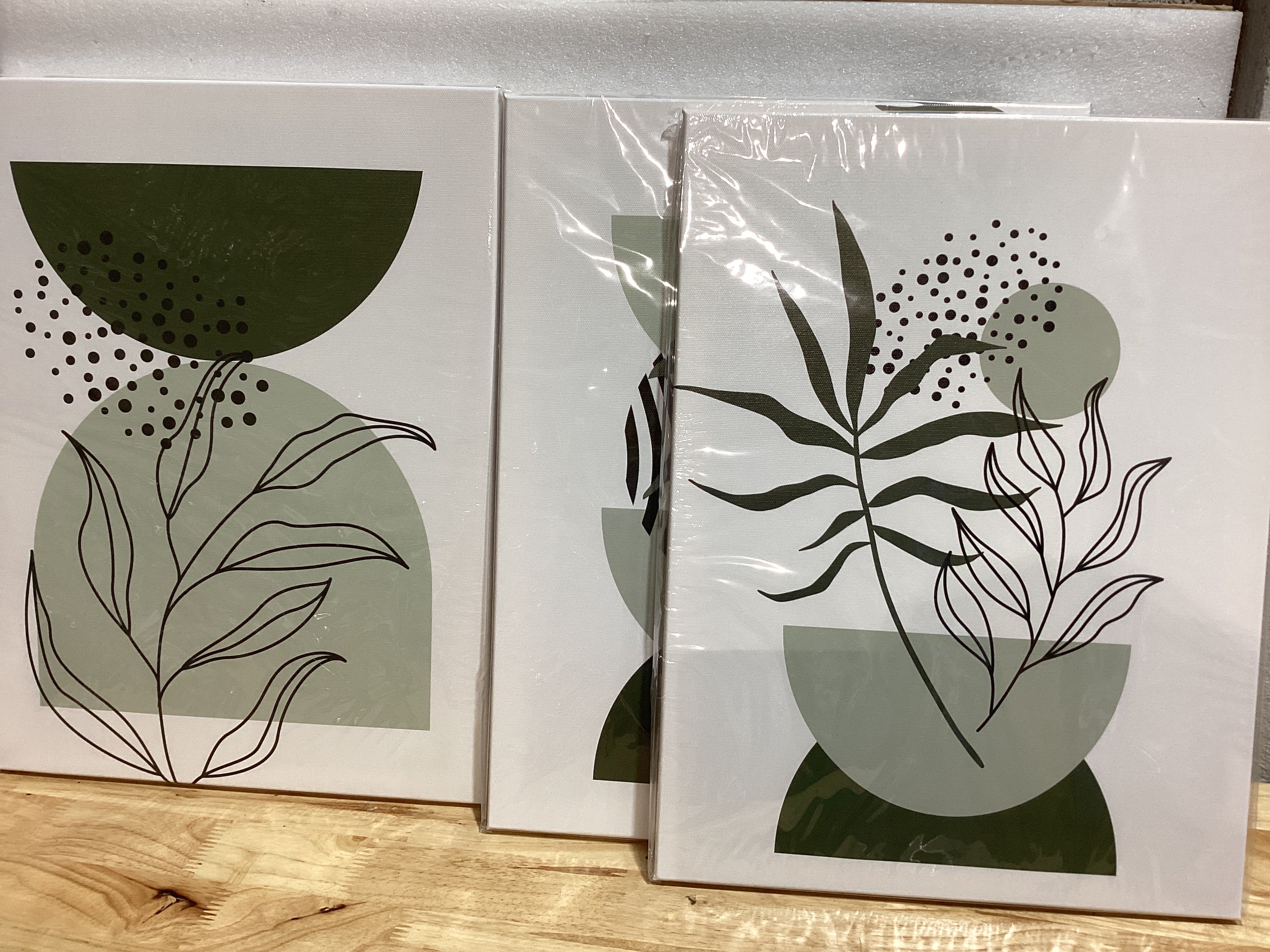 Set de 3 Cuadros Boho KBKBART — Arte Geométrico Abstracto Neutro para Dormitorio, Baño y Sala | 30x40cm