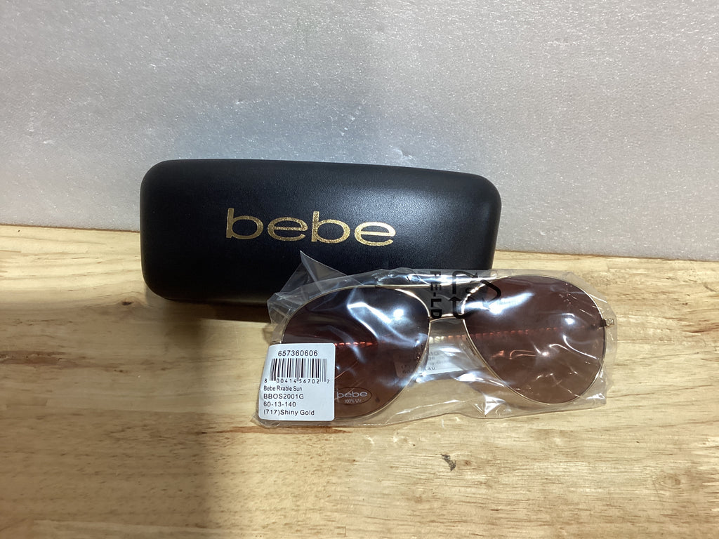bebe Gafas de Sol de Moda para Mujer Rx'able, BBOS2001, Dorado Brillante, 60-13-140, con Estuche