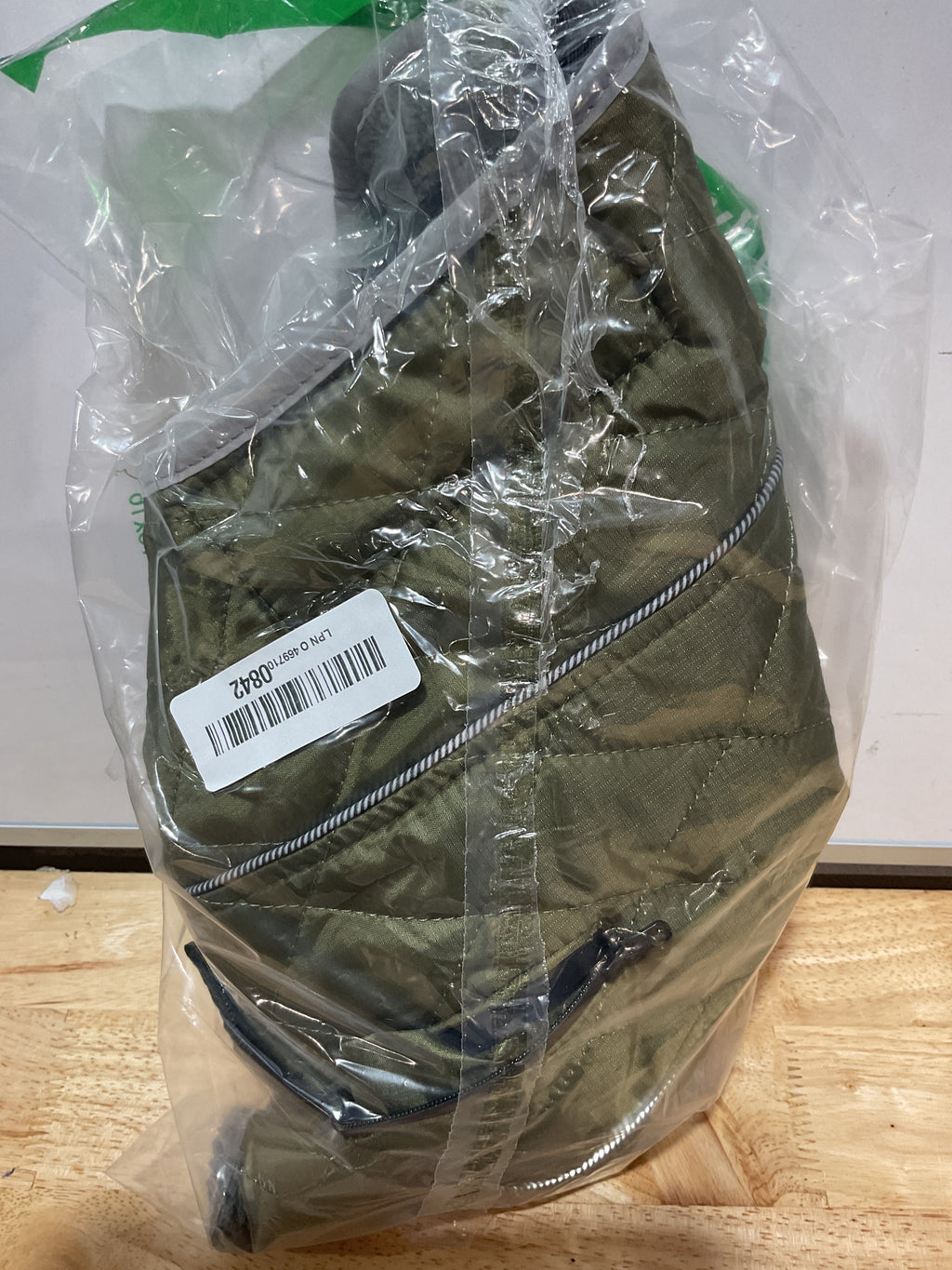 Abrigo Impermeable para Perro Pequeño con Forro Polar y Reflectivos - Verde Militar Talla S