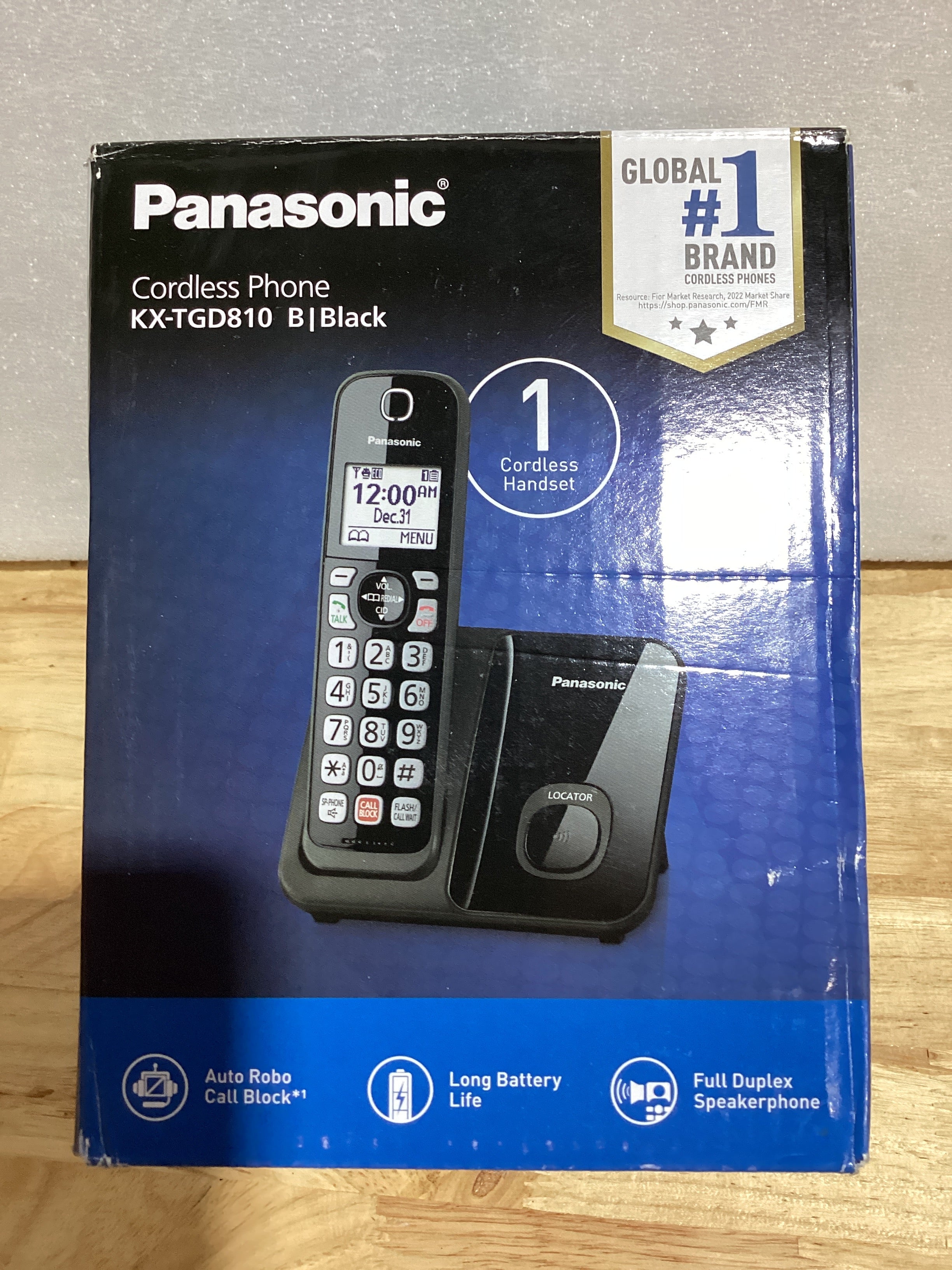 Teléfono Inalámbrico Panasonic KX-TGD810B | Bloqueo de Llamadas Avanzado | ID Bilingüe | Pantalla Alto Contraste | Negro