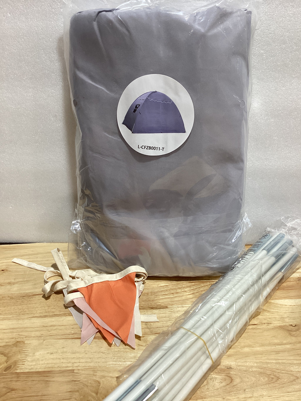 Carpa Dosel Sumbababy para Cama Infantil con Luces y Banderas — Gris Grande