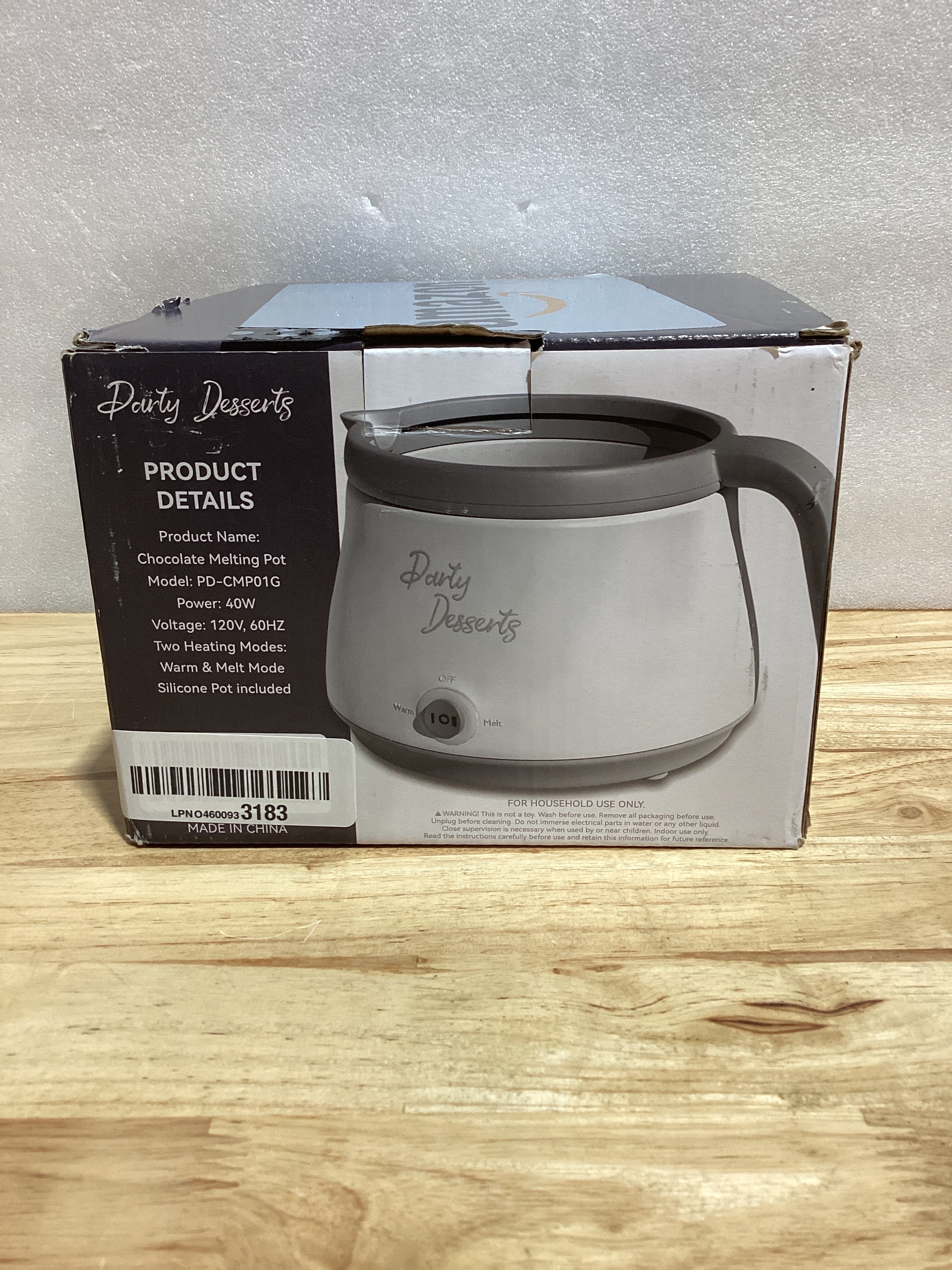 Mini Olla Eléctrica para Derretir Chocolate y Dulces – Fondue Party Desserts, 1 Taza, Gris