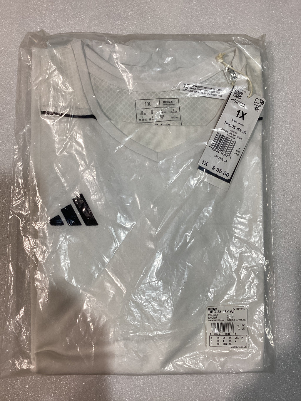adidas Tiro 23 League – Camiseta de Fútbol Manga Corta Cuello en V para Mujer Talla 1X Color Blanco/Negro