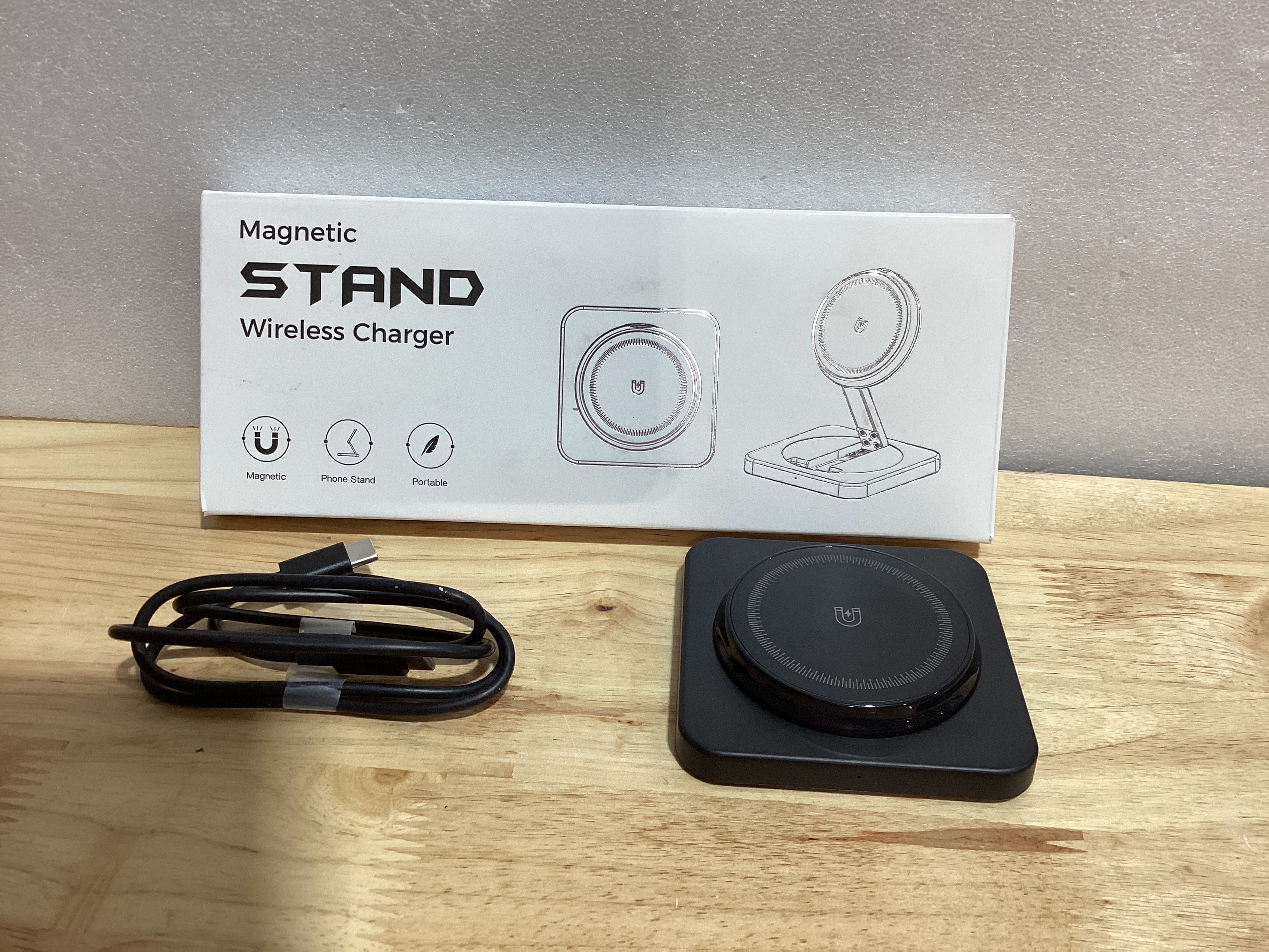 NOTA: Solo Incluye 1 – Cargador Inalámbrico Magnético 15W Plegable, iPhone 12-17, AirPods y Samsung Galaxy