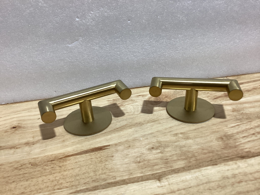 YUET Ganchos Doble Adhesivos para Pared, 2 Piezas Soporte de Pared para Toallas de Baño, Acero Inoxidable, Colgador sin Taladrar Cocina, Dorado