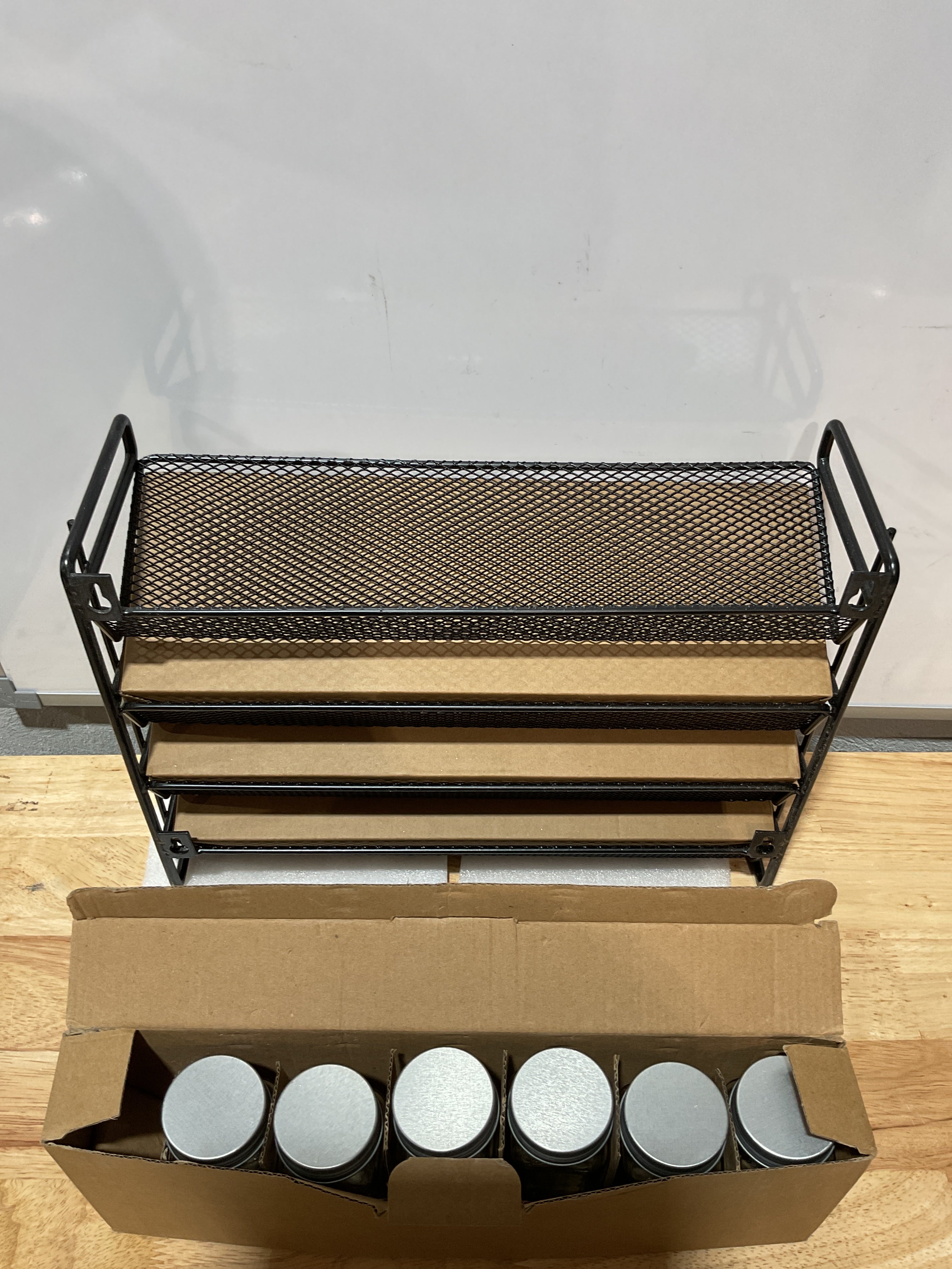 SpaceAid Organizador de Especias – 28 Frascos, 386 Etiquetas, Marcador y Embudo, Negro