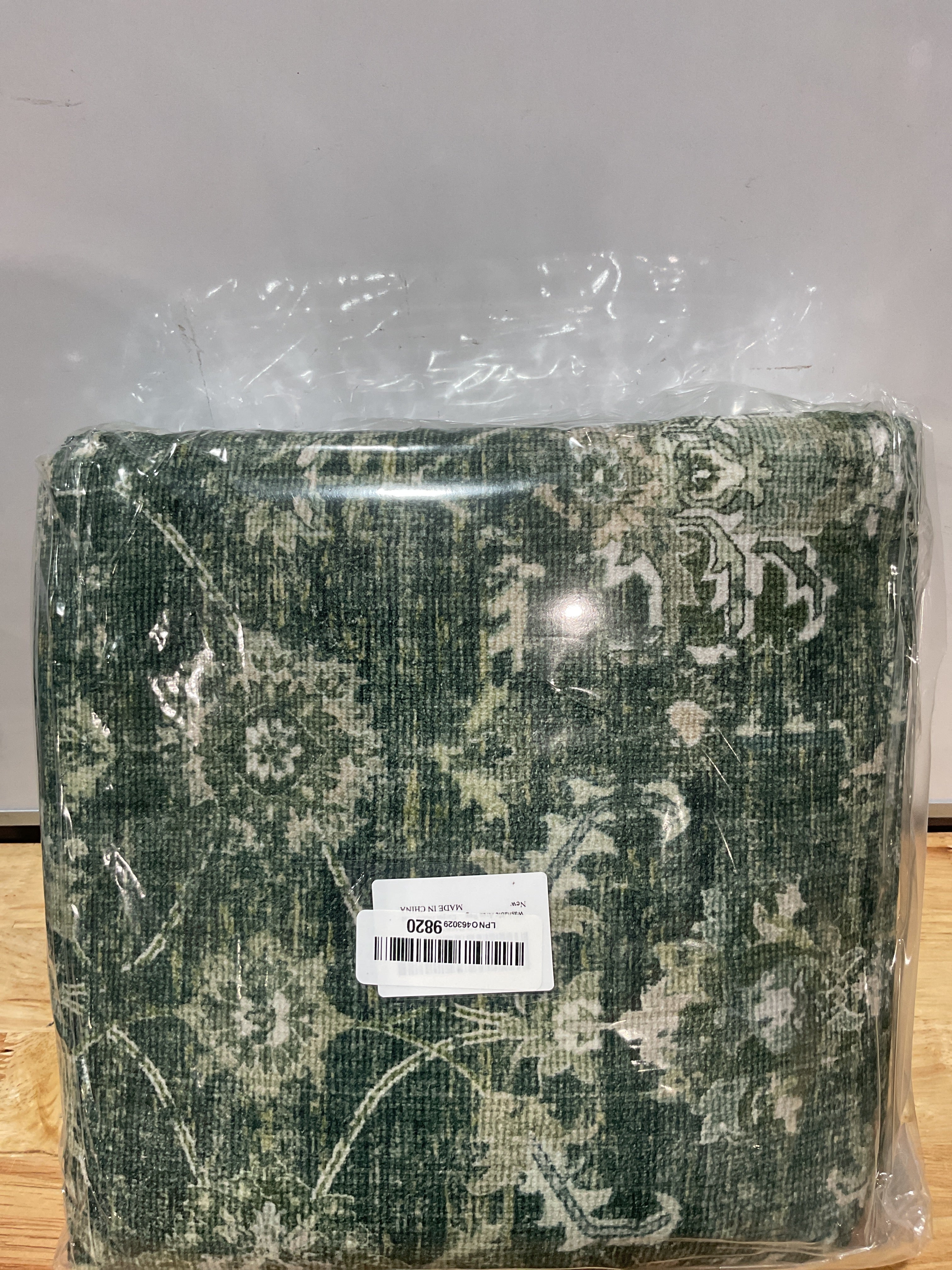 Alfombra Lavable 4x6 Verde Boho – Diseño Floral Vintage para Sala y Dormitorio
