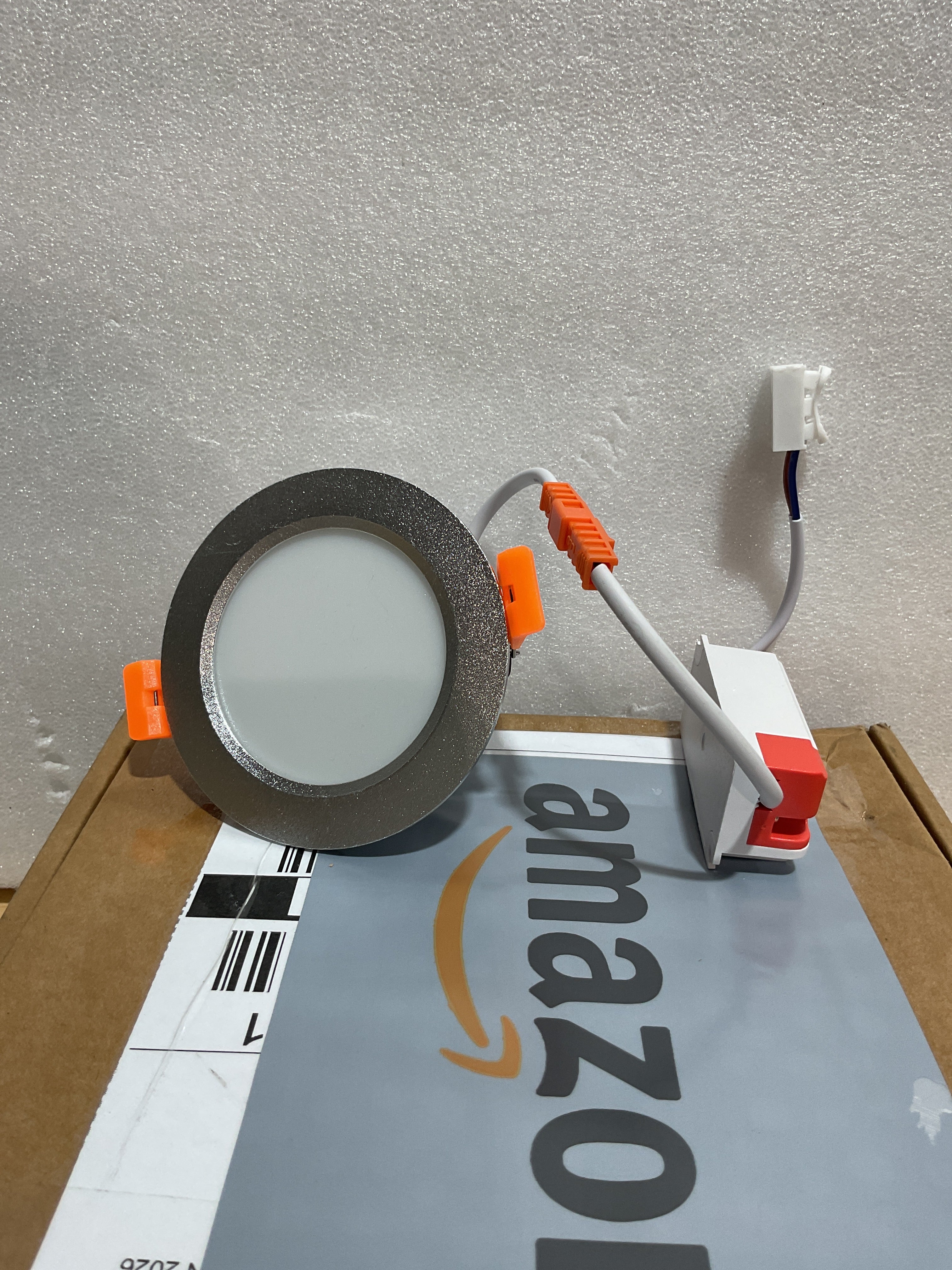 Luces LED Empotrables 3" YGS-Tech Regulables 5W 5000K | Trim Plateado con Driver | Pack x4