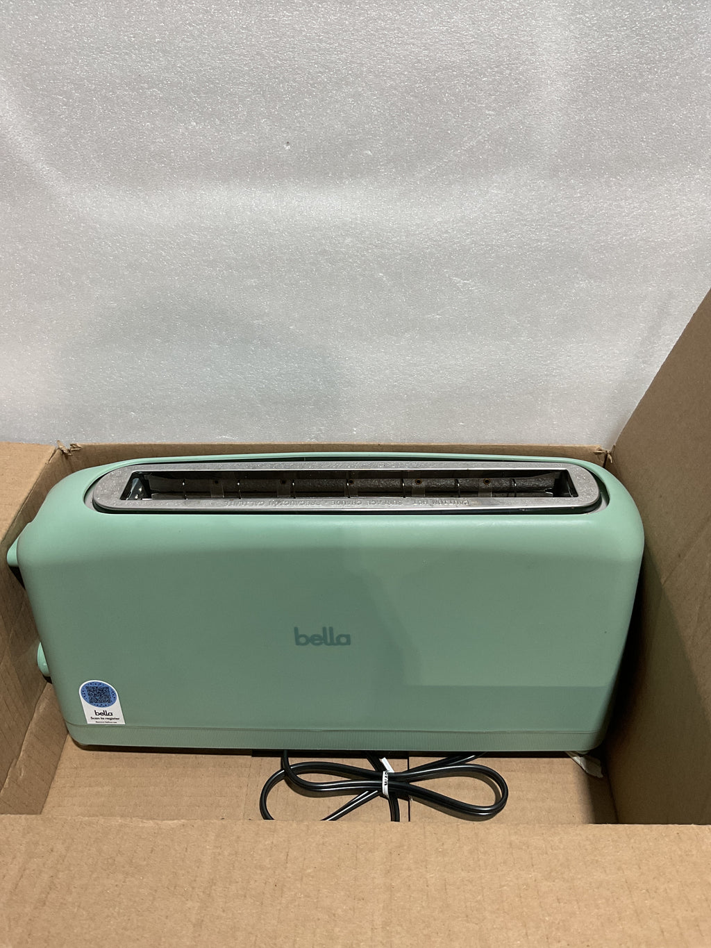 Tostadora Bella 2 Rebanadas Slim – Control de 6 Niveles, Ranura Larga 25cm, 900W | Color Seaglass