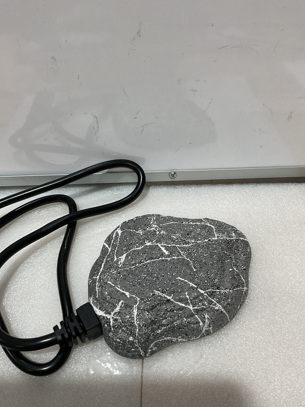 Calentador Decorativo para Baño de Pájaros Saillong 80W – Piedra Térmica Sumergible, Gris