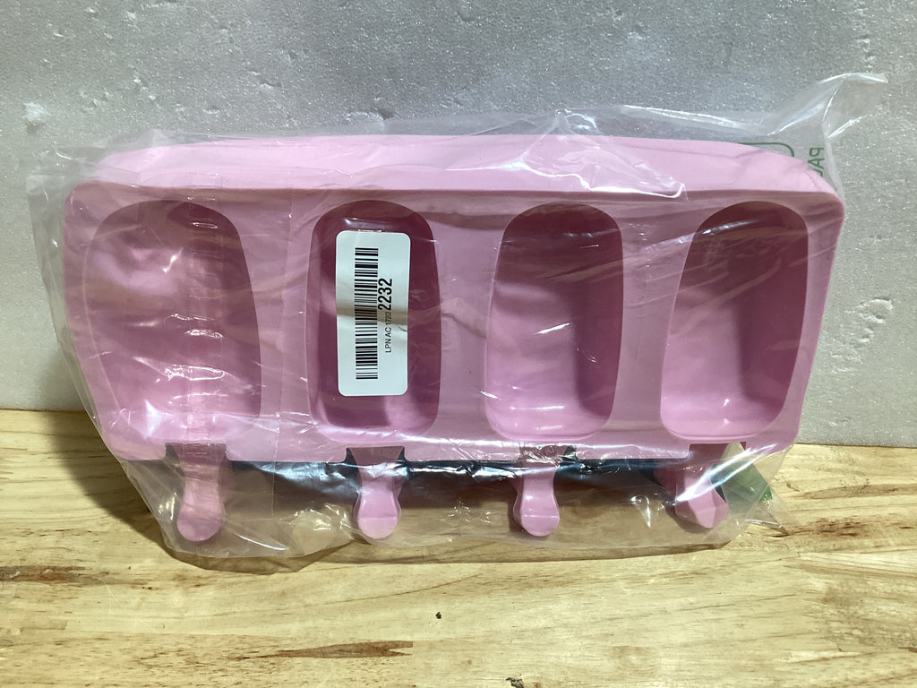 Set de 3 Moldes de Silicona para Paletas WMKGG | Tamaño Estándar con Palitos de Madera, Rosa