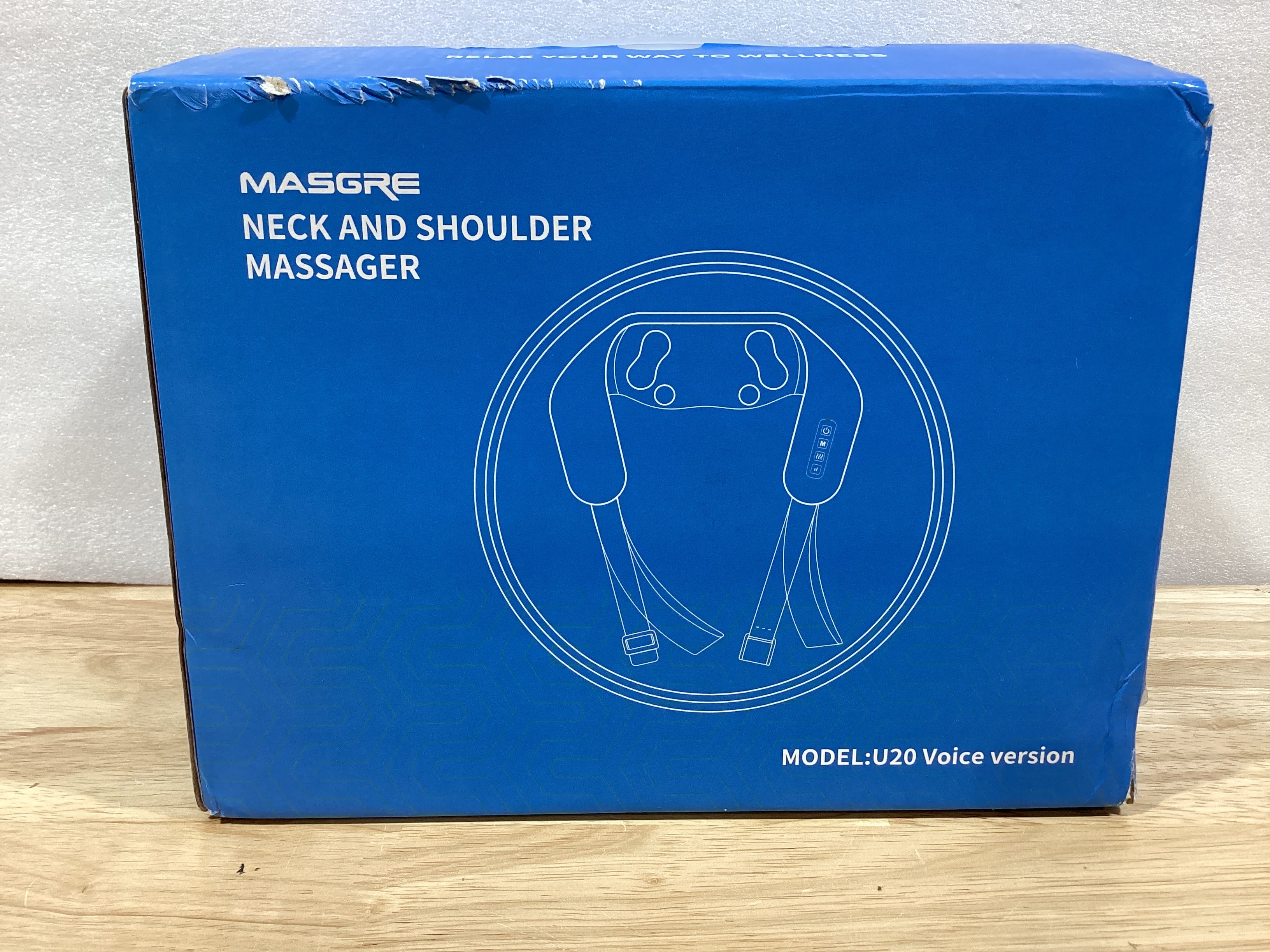 MASGRE Masajeador Shiatsu Inalámbrico | Cuello, Espalda y Hombros | Calor | Tejido Profundo 3D