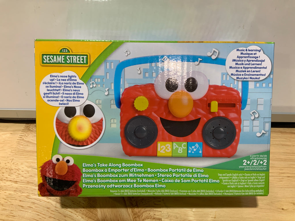 Sesame Street Just Play - Boombox con luces y sonidos, juguete interactivo de 5.5 pulgadas, aprendizaje y educación, juguetes para niños de 2 años en adelante