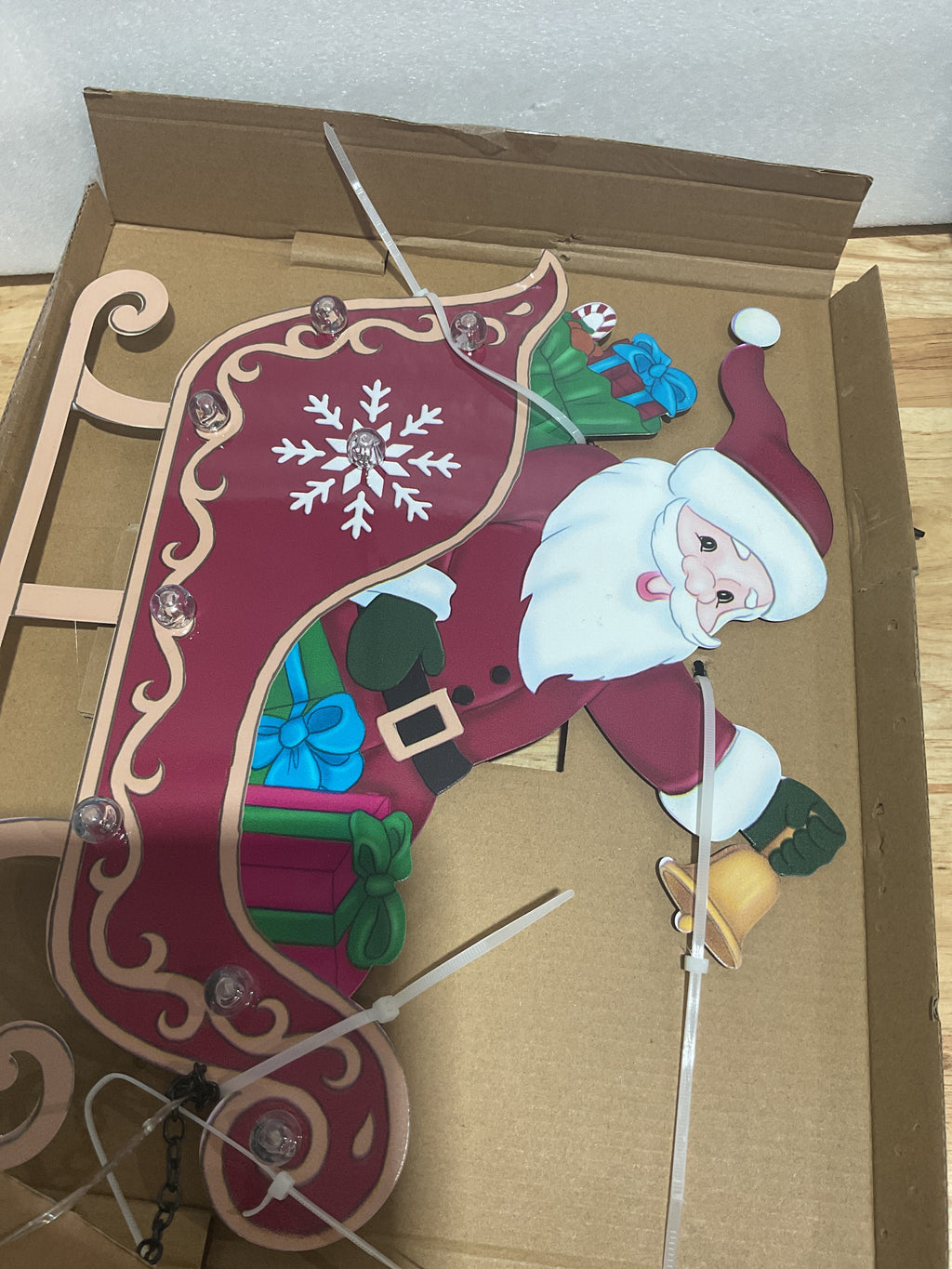 Estacas Navideñas con LED para Jardín — Santa Claus en Trineo con Renos | Lulada