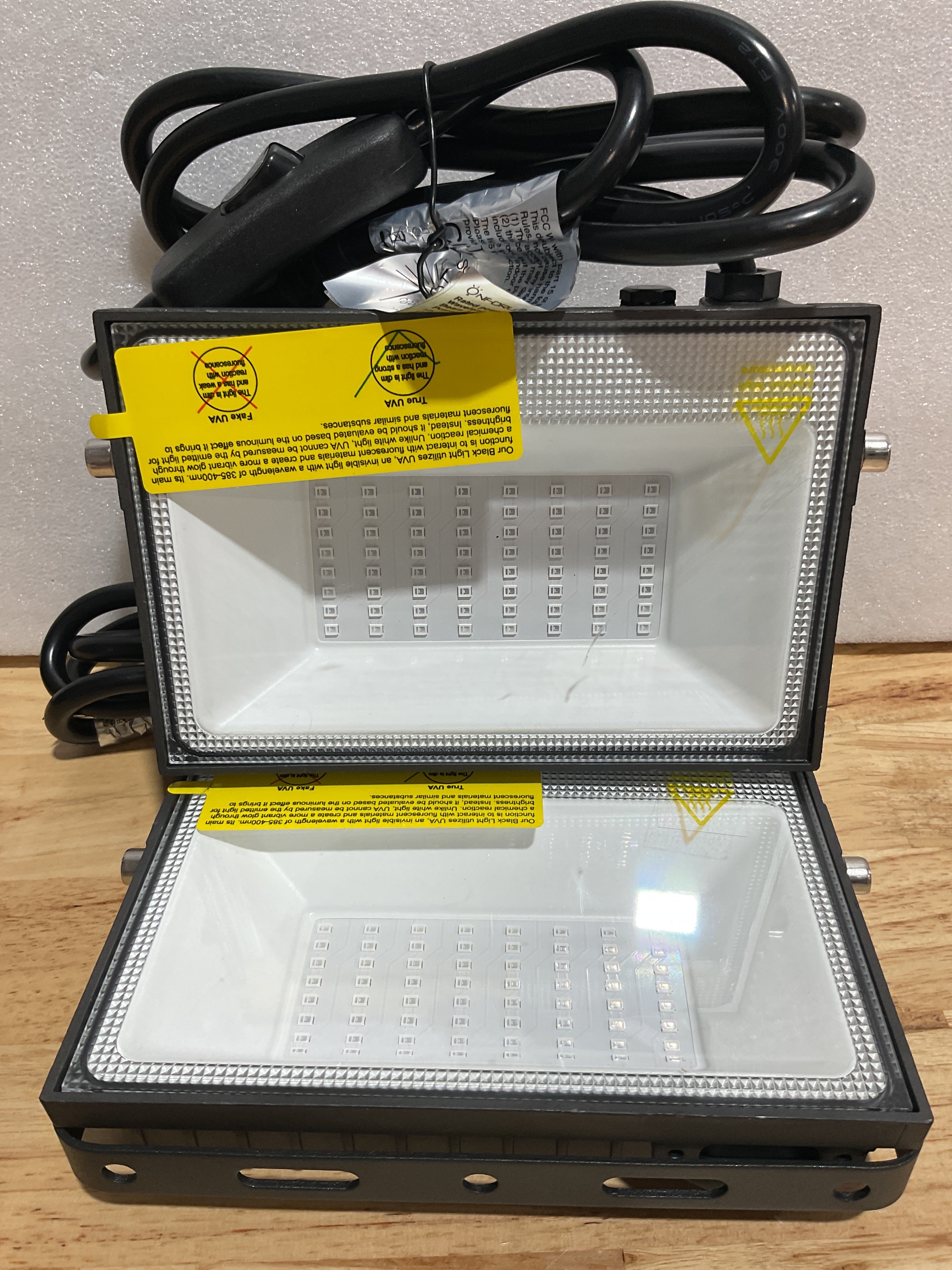 Luces UV LED 38W Onforu Pack x2 — Luz Negra Flood con Enchufe, IP66 Impermeable para Fiestas, Halloween y Decoración