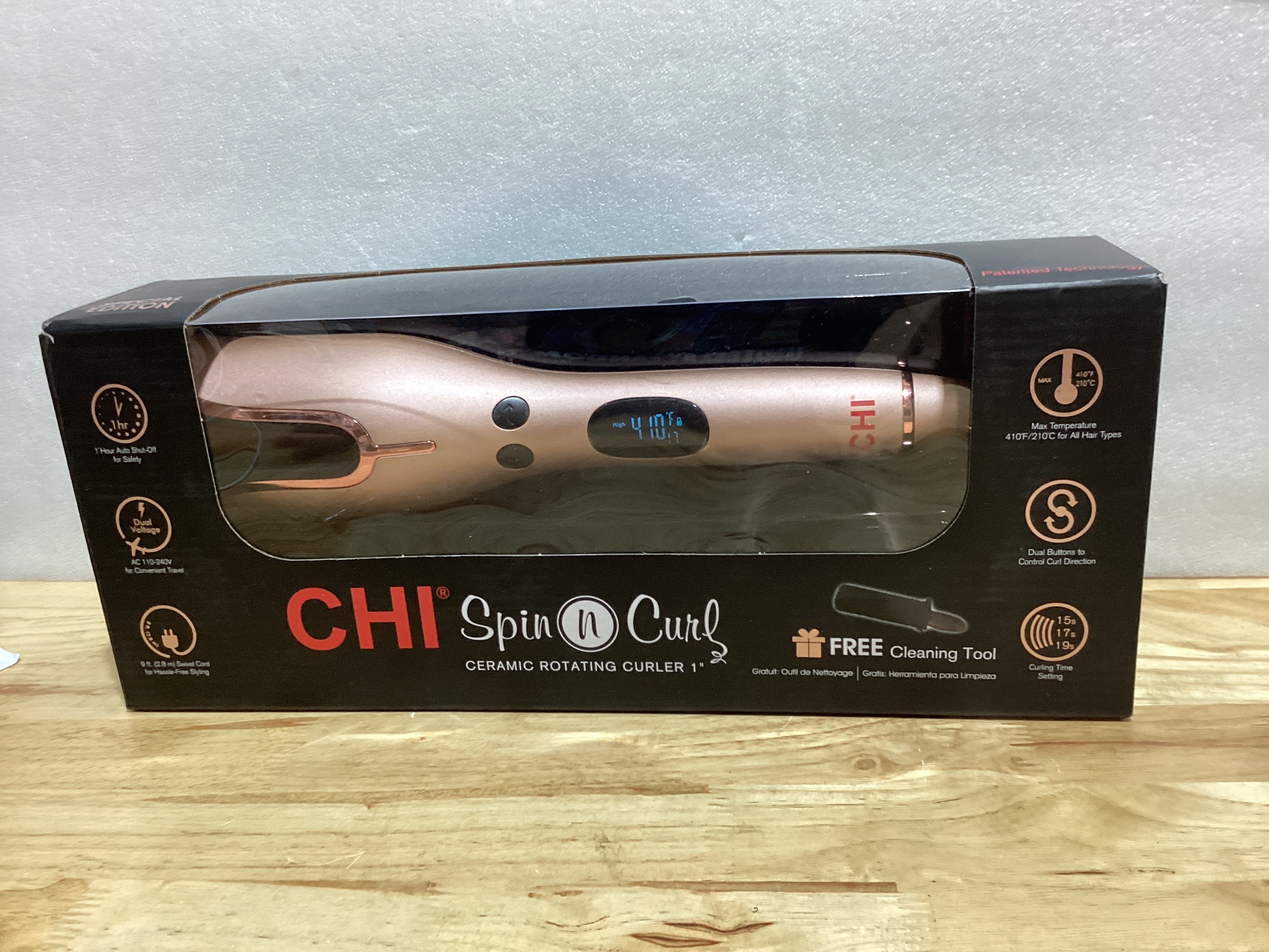 Rizador Automático CHI Spin N Curl – Ondas y Rizos Perfectos con Temperatura Preajustada – Rose Gold
