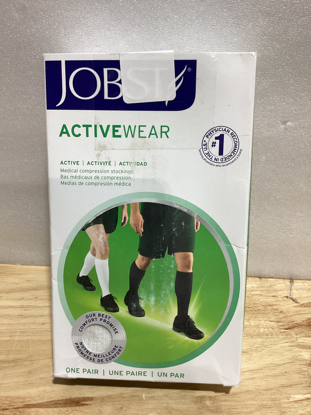 JOBST Media de Compresión Hasta la Rodilla 15-20 mmHg — Talla XL Full Calf, Punta Cerrada, Color Blanco