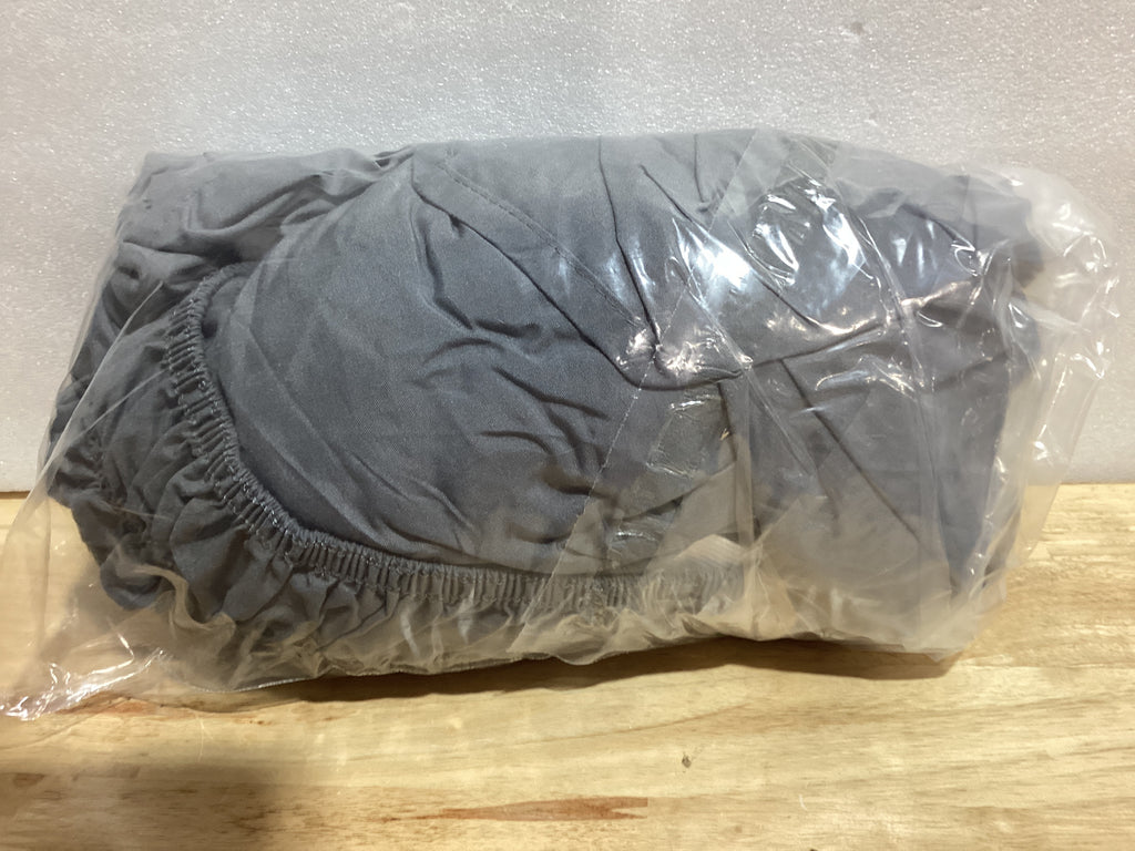 Falda de Cama Ajustable Queen — Gris Oscuro, Caída de 14 Pulgadas, Plés Ajustable, Tela Cepillada Sin Arrugas