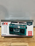 Boombox QFX Turquesa con Bluetooth, Radio 4 Bandas y Conversión MP3 desde Casete
