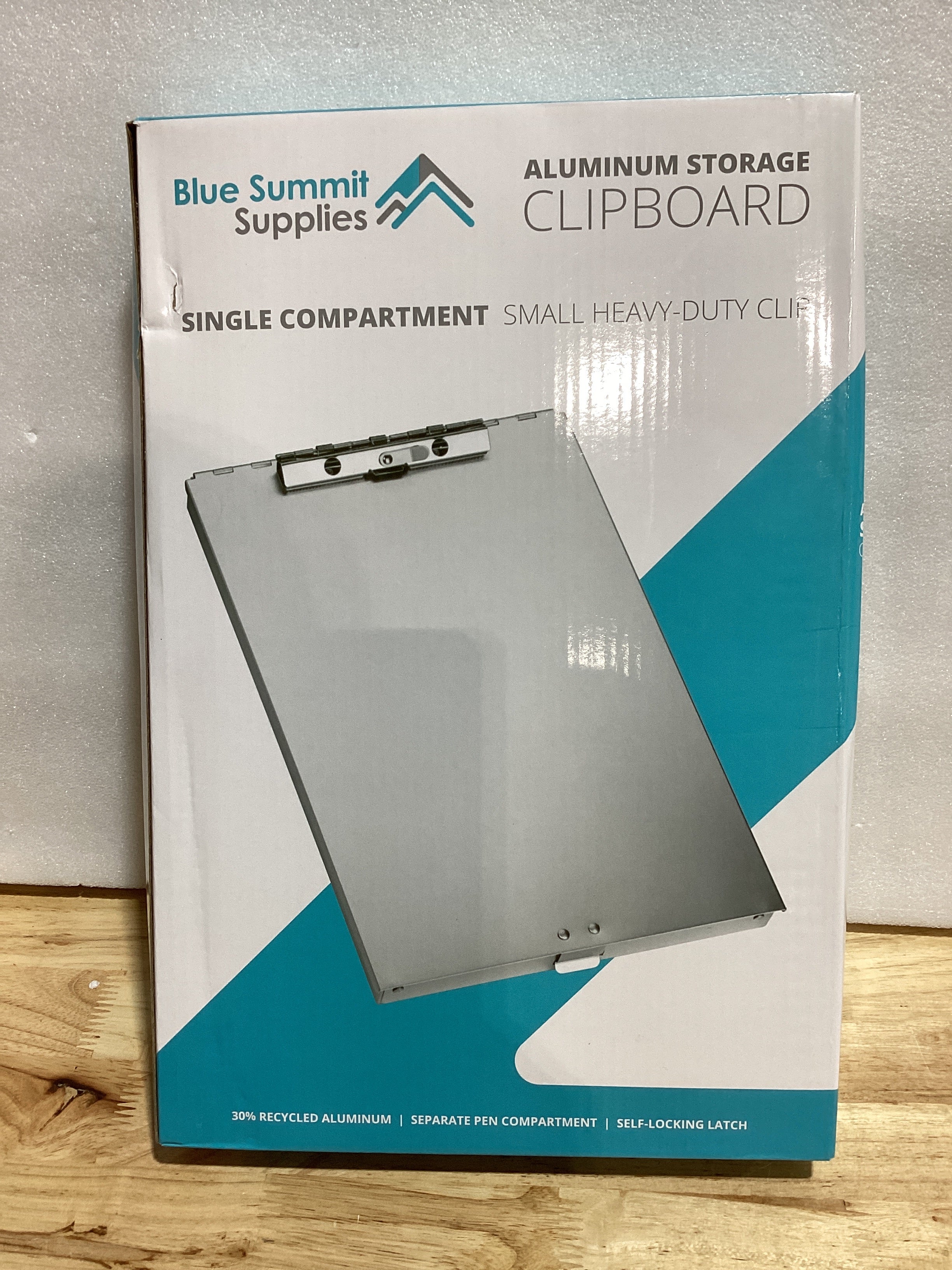 Portapapeles con Compartimento de Almacenamiento Blue Summit Supplies – Aluminio, Clip para Carta, Oficina y Obra