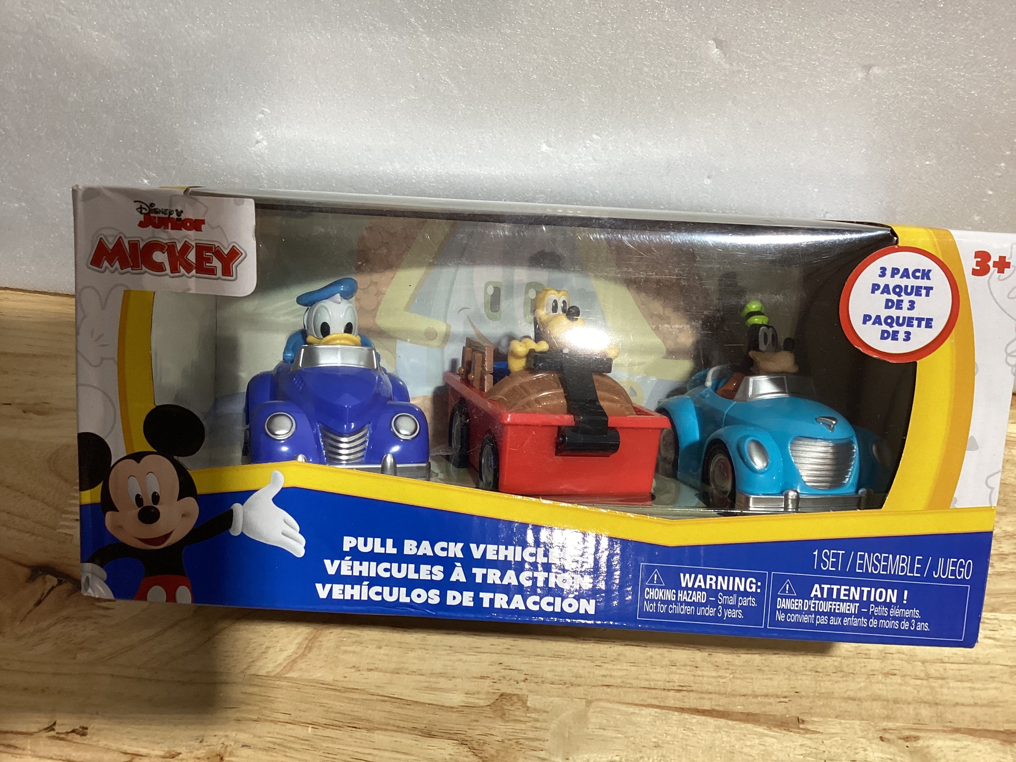 Carros de Friccion Disney Junior Pack x3 — Donald, Goofy y Pluto para Ninos desde 3 Anos