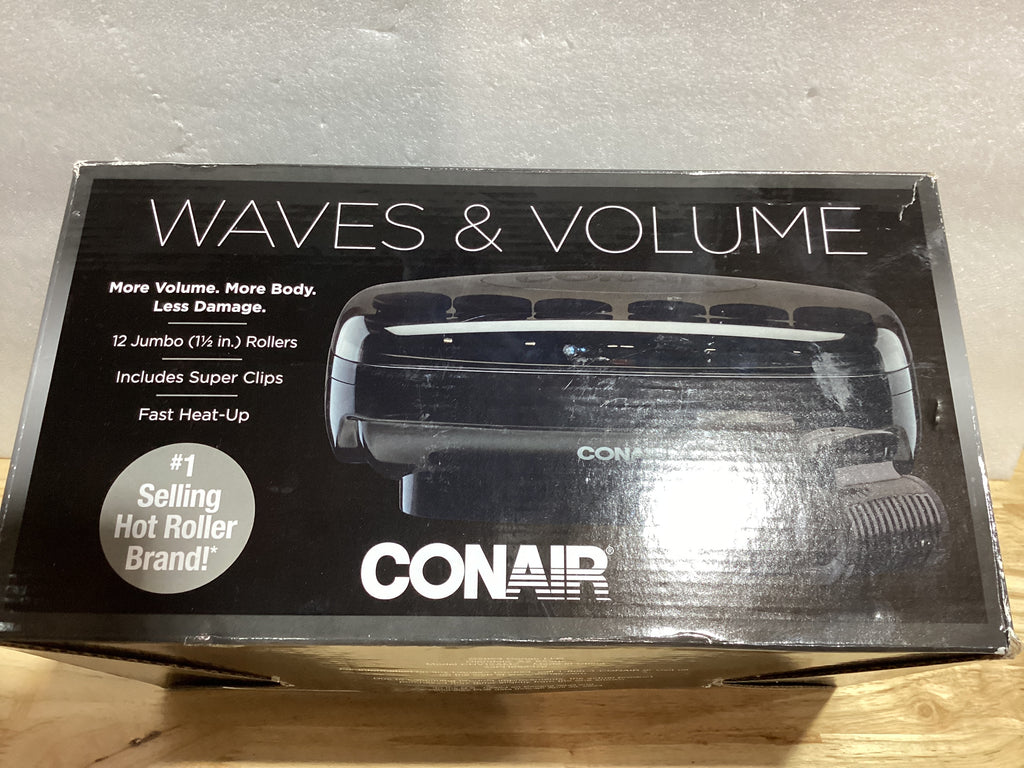Conair Rizadores de Calor Jumbo 12 Piezas 1.5" | Para Cabello Largo, Mediano y Corto | Volumen y Rizos | Negro