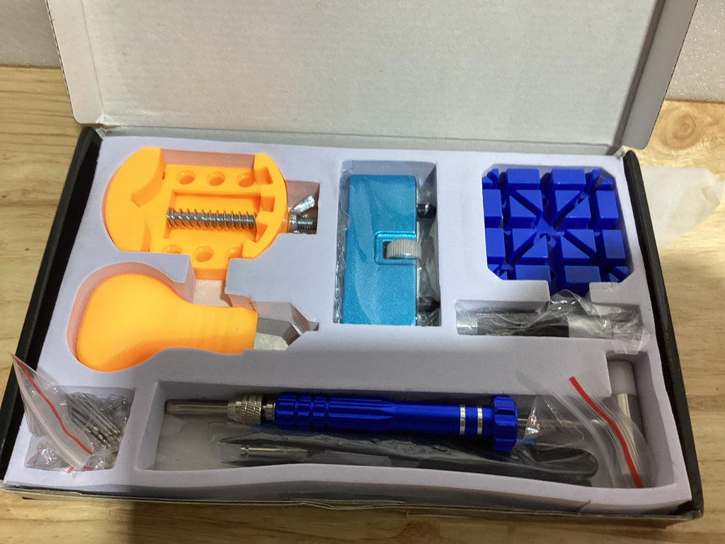 Kit de herramientas de reparación de reloj Jorest para reemplazo de batería, ajuste y cambio de tamaño de correa, removedor de pasador de enlace de reloj, apertura de reloj