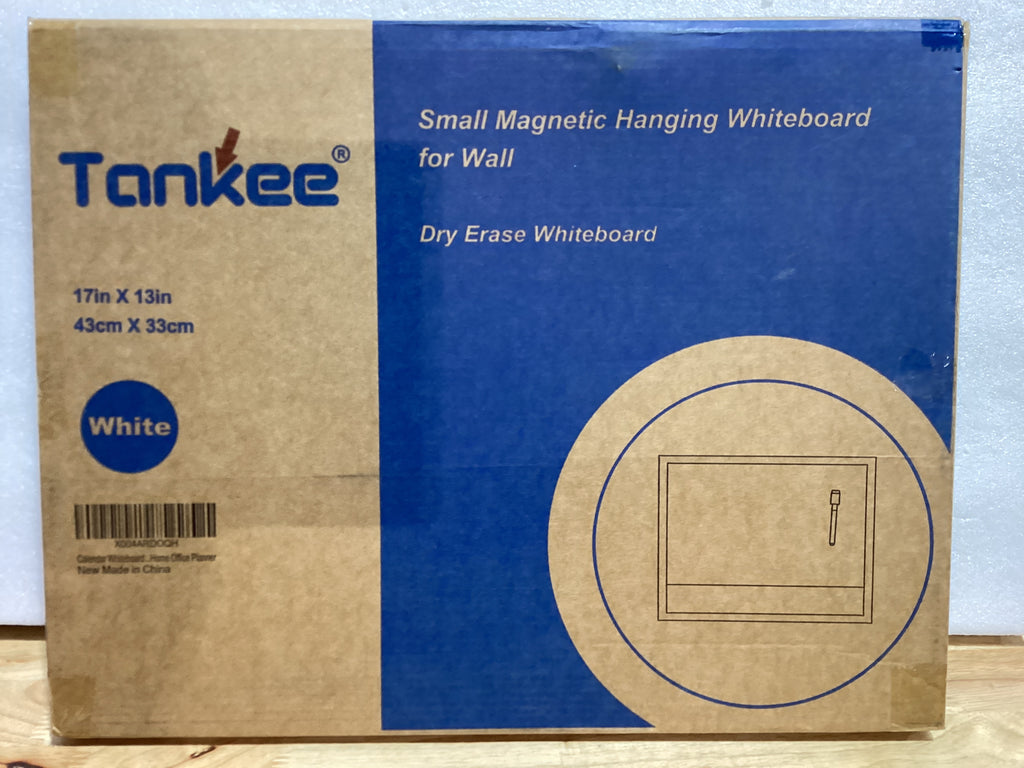 Tankee - Calendario borrable en seco, pizarra blanca para pared, magnética, para pared, oficina, cocina, hogar, notas, planificador escolar,17 x 13 pulgadas, con corcho y marco de madera