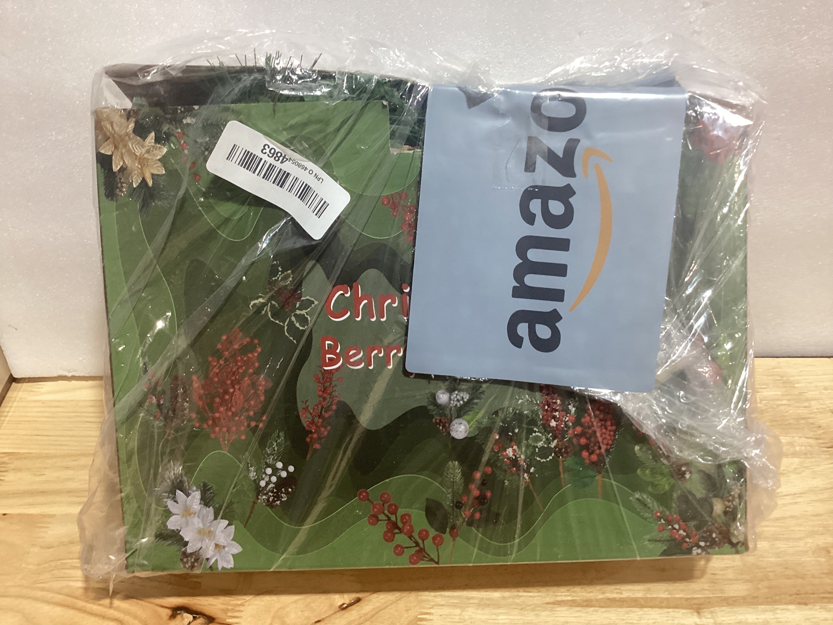Adornos Navideños DR.DUDU — 6 Piezas de 12" en Dorado con Piñas, Hojas de Nochebuena y Ramas de Bayas Artificiales para Árbol y Coronas