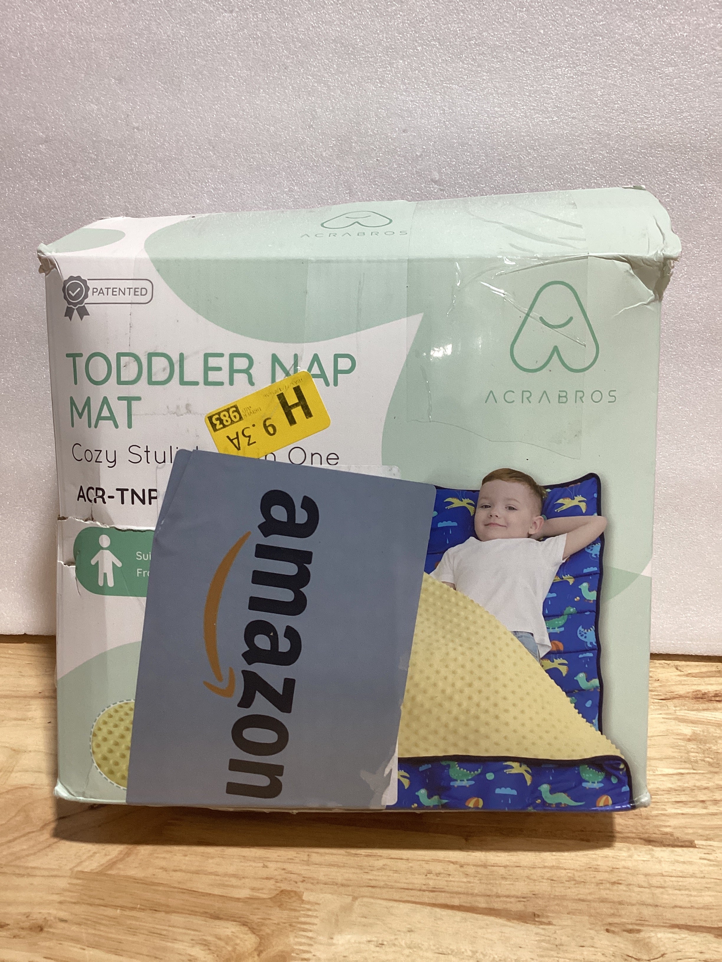 Colchoneta de Siesta ACRABROS para Niños — Extra Grande con Almohada y Cobija, Diseño Dinosaurio, Guarderia y Viajes