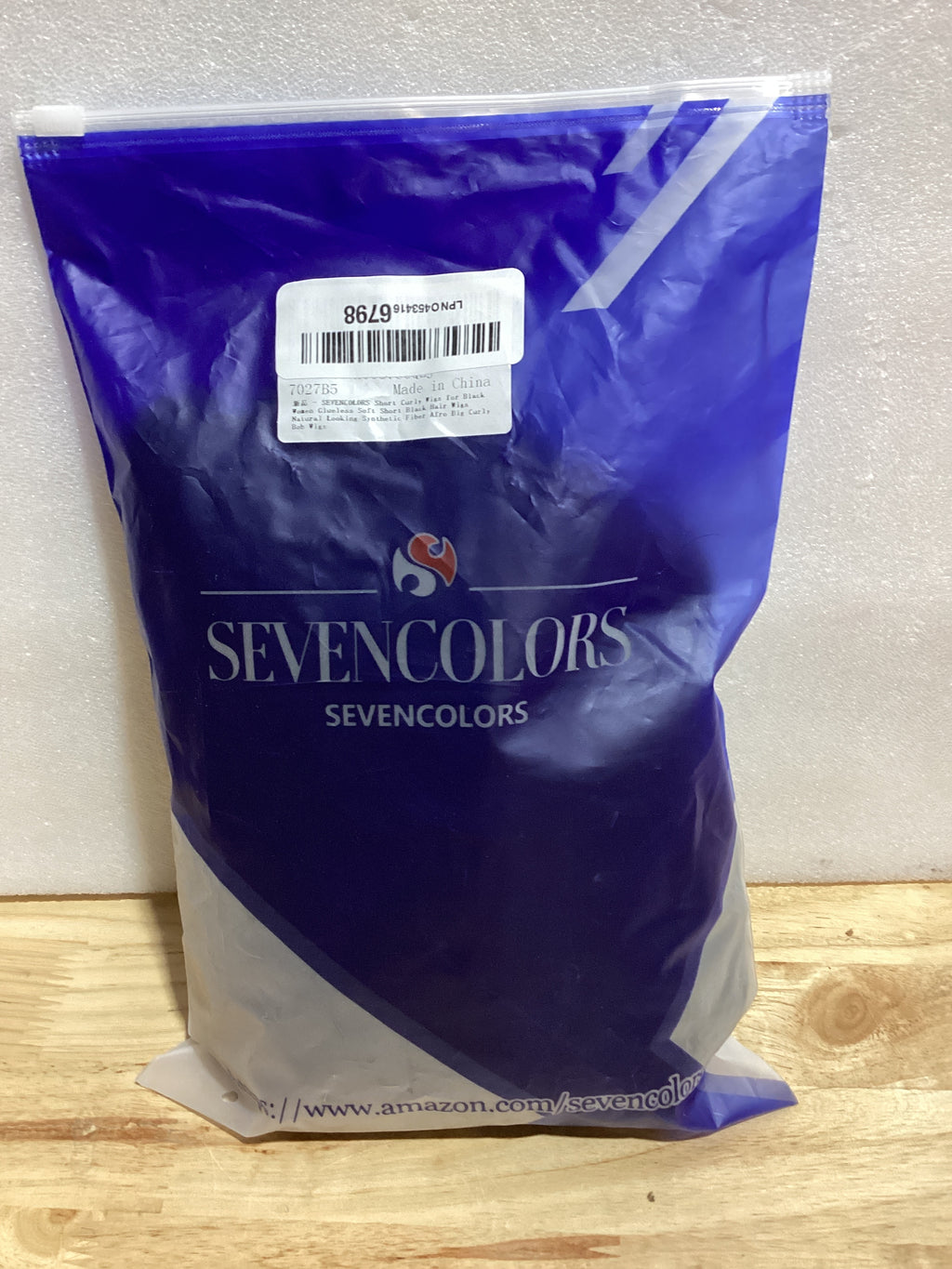 Peluca Rizada Corta SEVENCOLORS para Mujer — Fibra Sintética Afro Bob, Sin Pegamento, Aspecto Natural