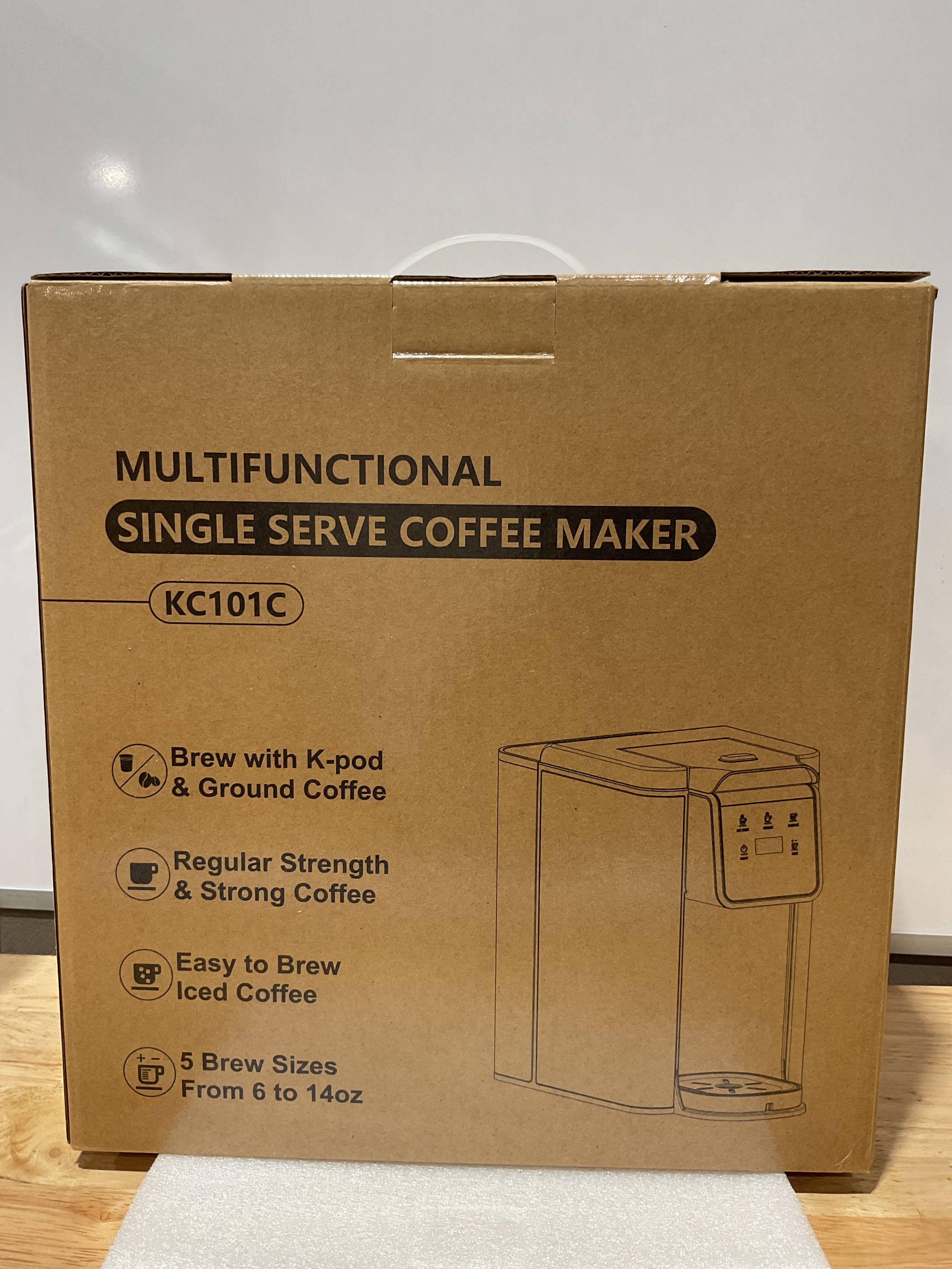 Cafetera Individual para K-Cup y Café Molido – Café Caliente y Frío, 6-14oz, Depósito 50oz, Acero Inoxidable Negro
