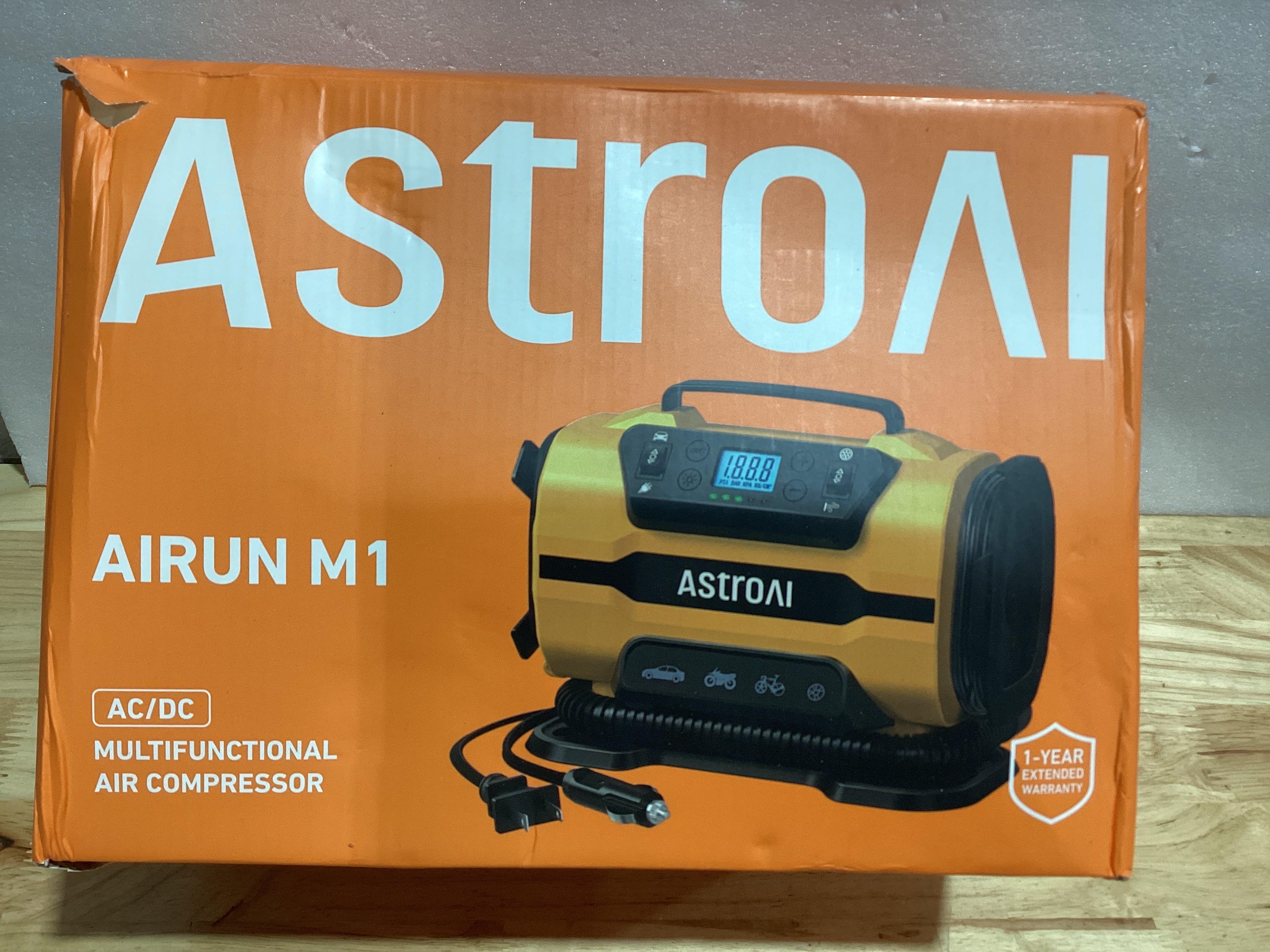AstroAI M1 Compresor de Aire Portátil 150 PSI | 12V CC / 110V CA | Doble Motor Metálico | ⚠️ No incluye medídor de presión