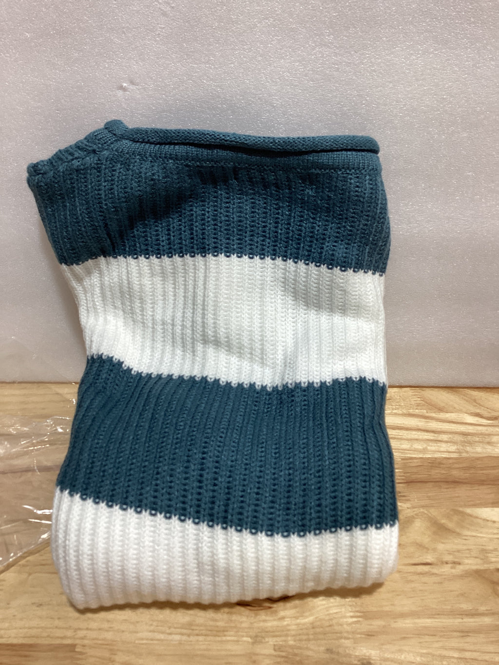 Suéter ZESICA Oversized a Rayas Color Block – Tejido Cómodo Cuello Redondo | Gris Verde Talla L