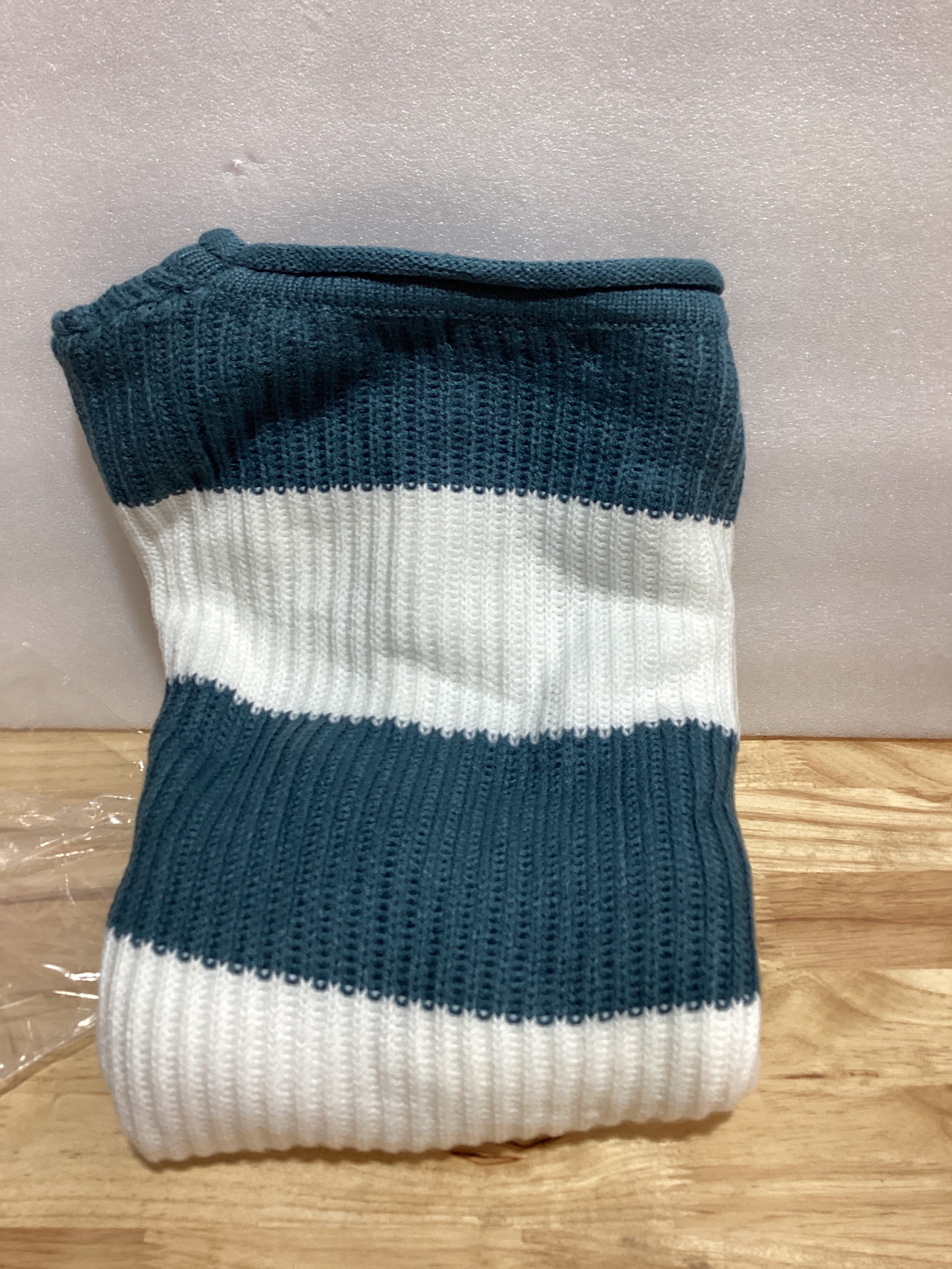 Suéter ZESICA Oversized a Rayas Color Block – Tejido Cómodo Cuello Redondo | Gris Verde Talla L