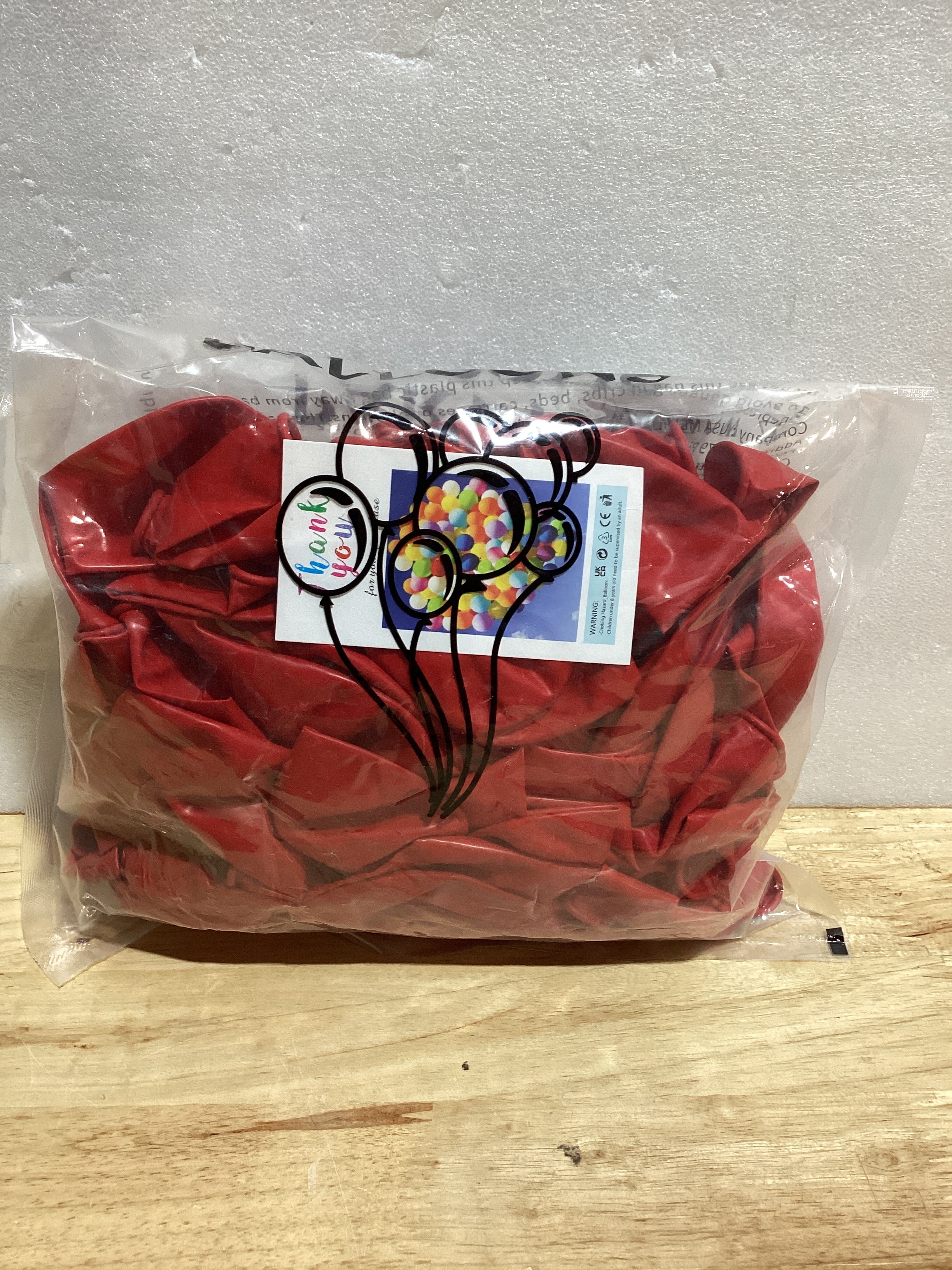 Set de 100 Globos Rojos de Látex 12" KUULBELA + 1 Cinta | Cumpleaños, San Valentín y Bodas