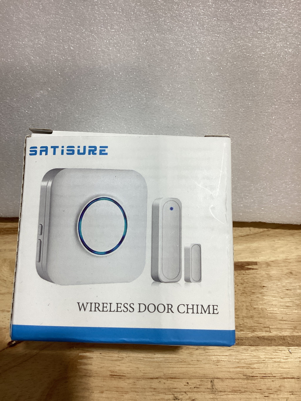 Satisure - Timbre de puerta inalámbrica con sensor de contacto abierto, alarma de alerta para negocios/tienda/hogar/dormitorio al entrar con rango de 600 pies, 58 campanillas, 5 niveles de volumen, indicadores LED