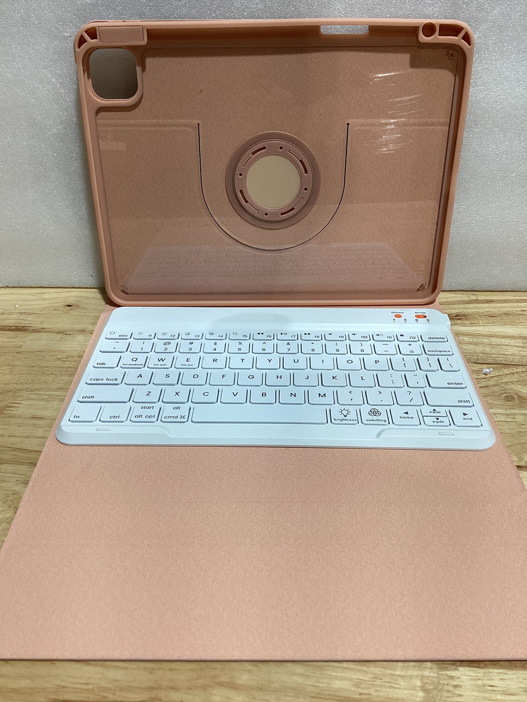 Funda con Teclado para iPad Air 11" M3/M2 y Air 5/4 Gen – Teclado Desmontable Magnético, Retroiluminación 7 Colores y Soporte para Pencil, Color Rosa