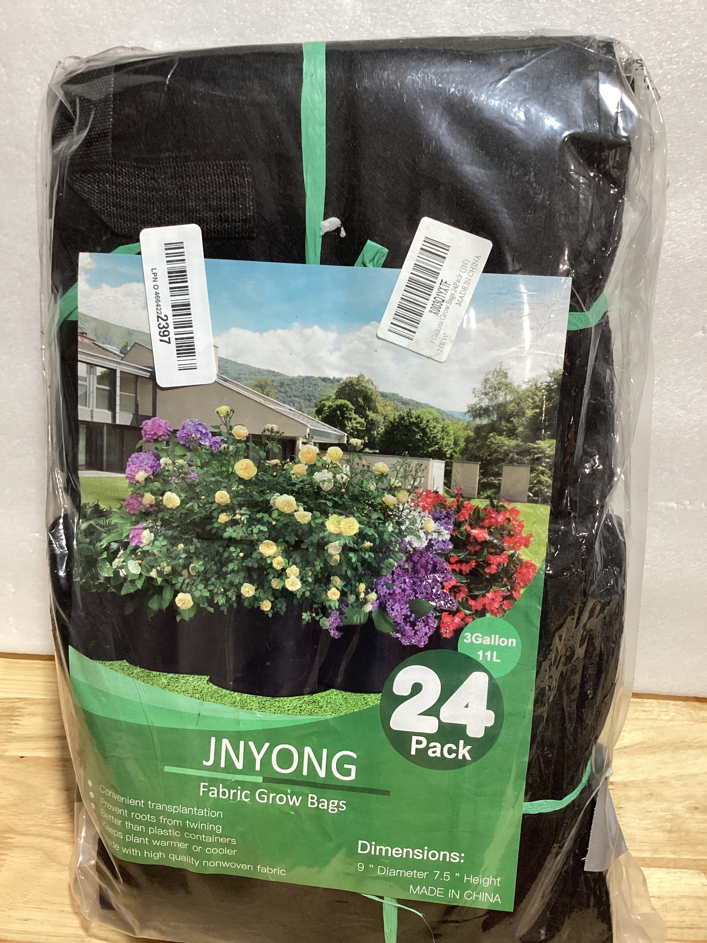 JNYONG 24 Bolsas de Cultivo 3 Galones – Tela No Tejida Reforzada con Asas para Jardín