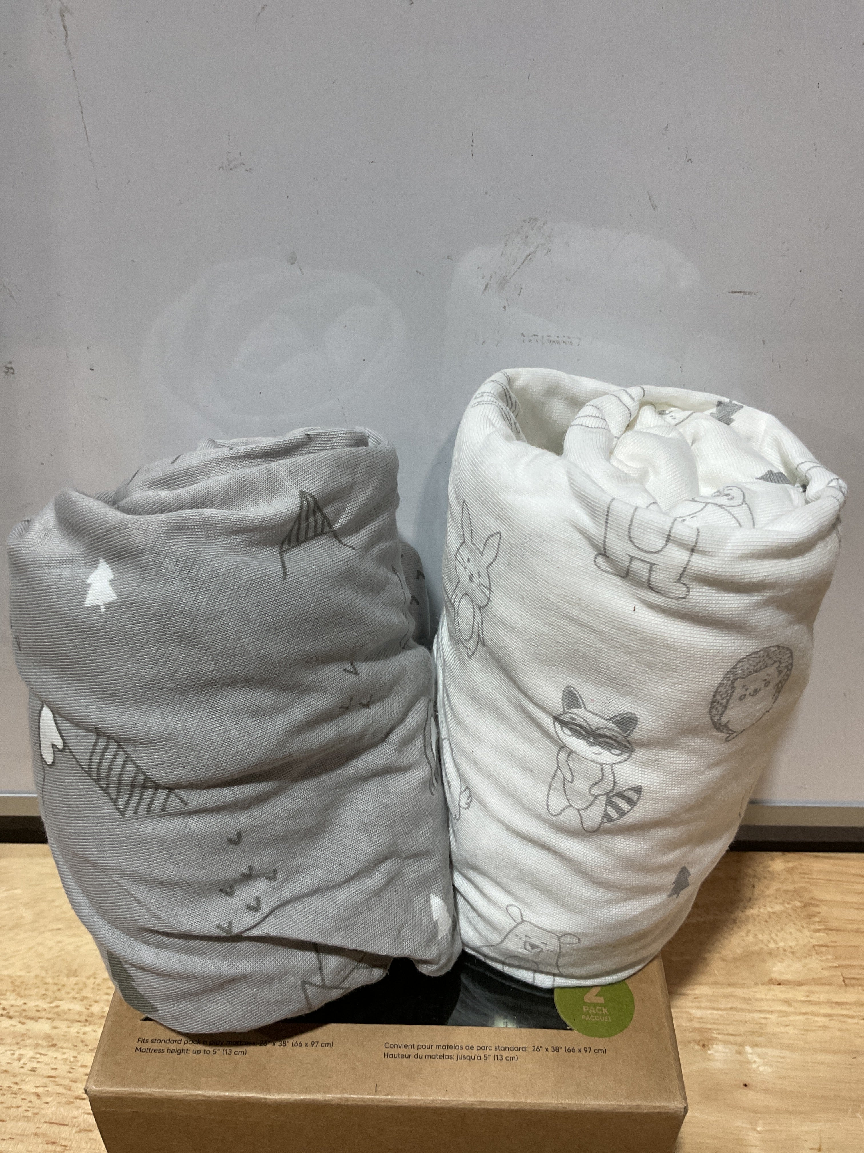2 paquetes de sábanas ajustadas para mini cuna - 38x26 sábanas Pack N Play para colchón Pack and Play, algodón orgánico, ropa de cama transpirable y suave para corralito, neutral, cubierta de cama
