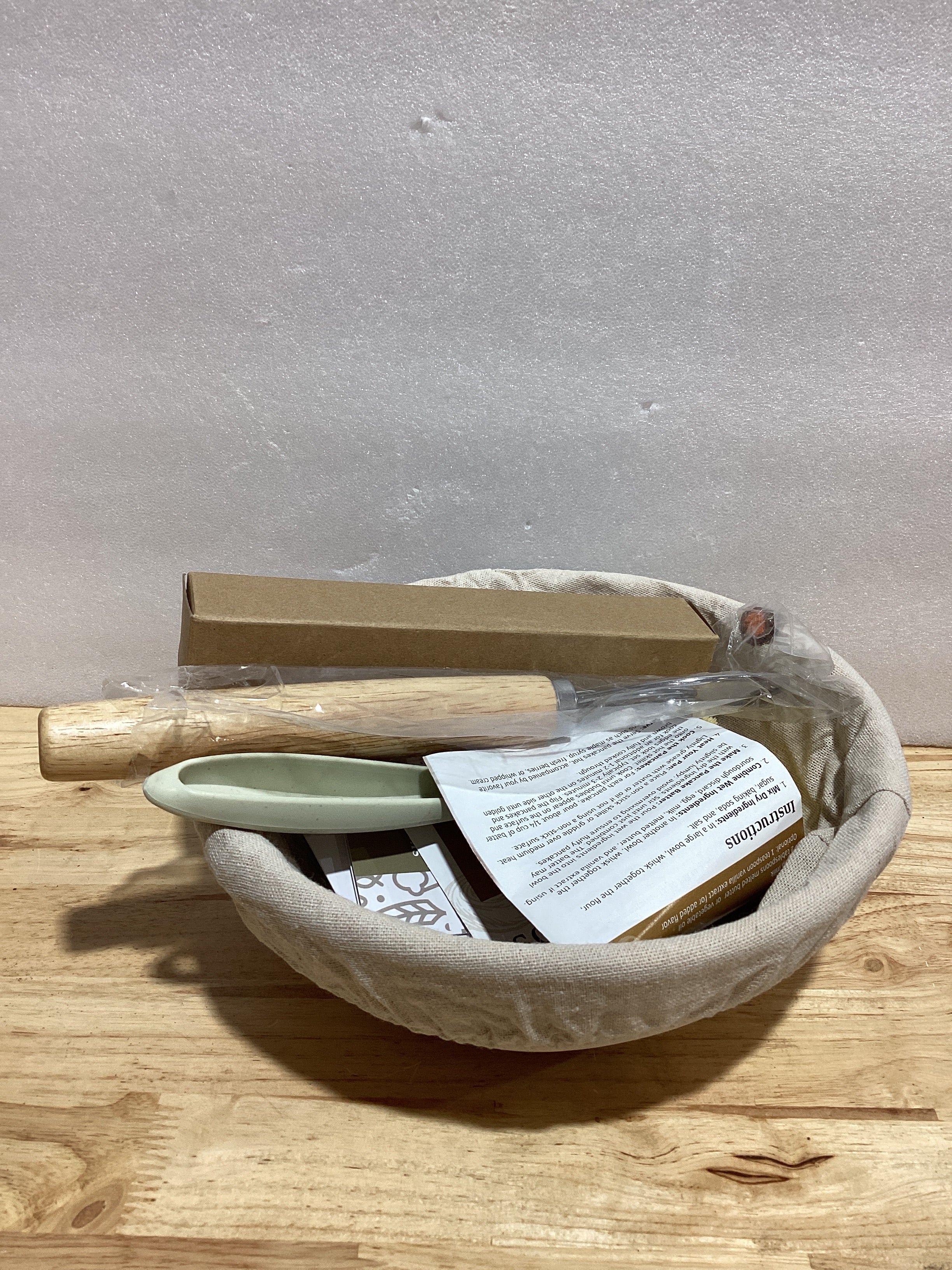 Superbaking Banneton Canasta de Fermentación para Pan de Masa Madre — Kit Redondo 9 Pulgadas