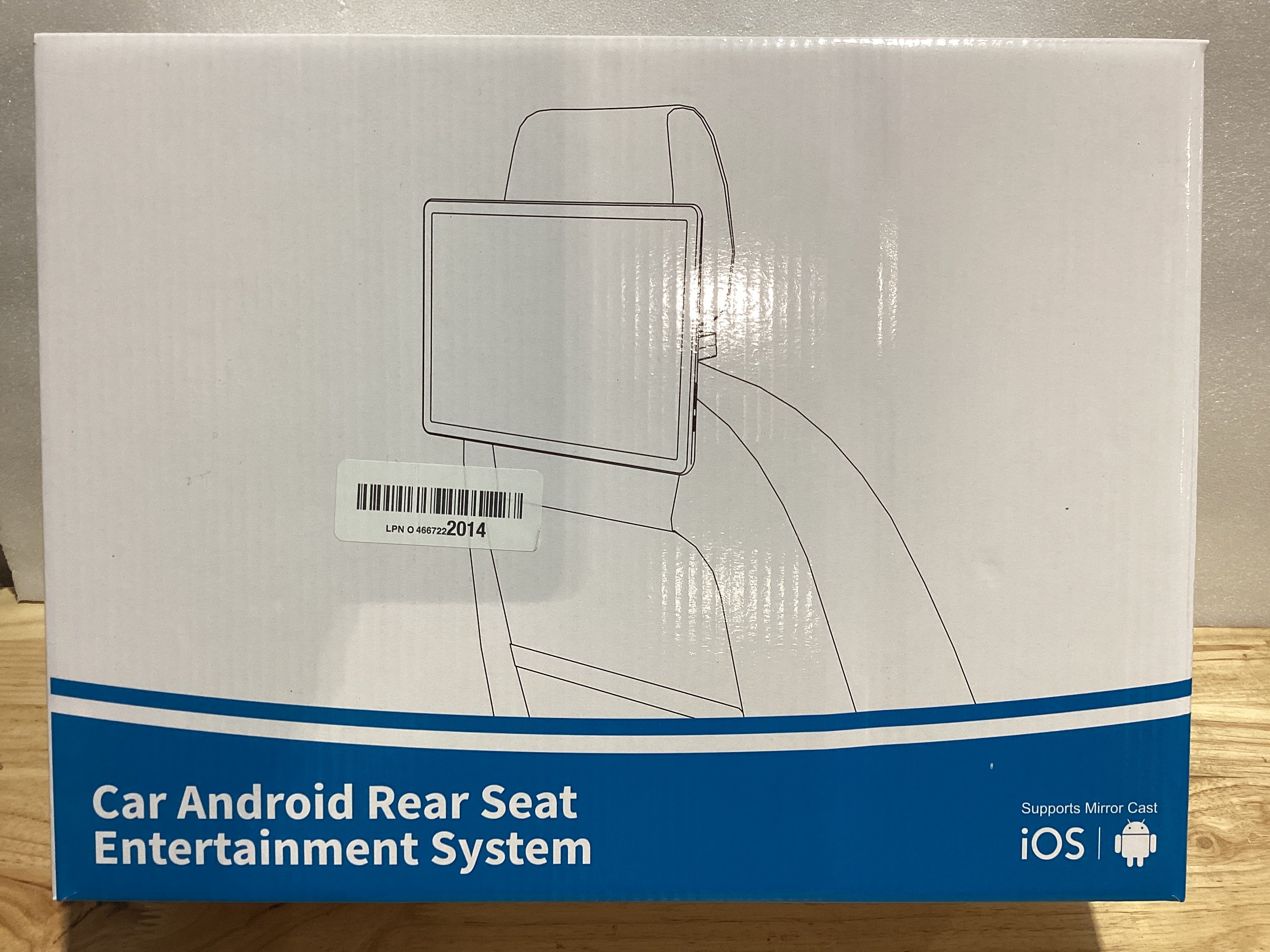 Monitor para Reposacabezas de Auto Android 13 – Pantalla IPS 4K Táctil, 4G+64G, WiFi, Bluetooth, Airplay, Mirror Link, HDMI, USB y Actualizaciones OTA