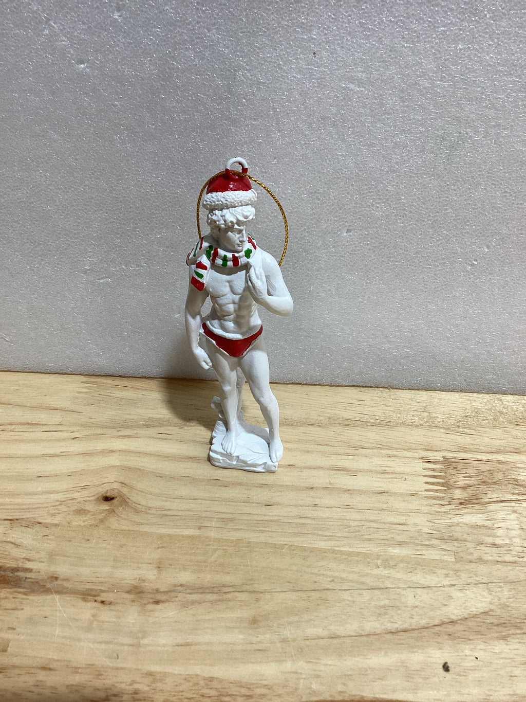 Adorno navideño de resina de la estatua de David de Miguel Ángel, figuras de 12,7 cm (5 pulgadas), adornos originales y divertidos para el árbol de Navidad.